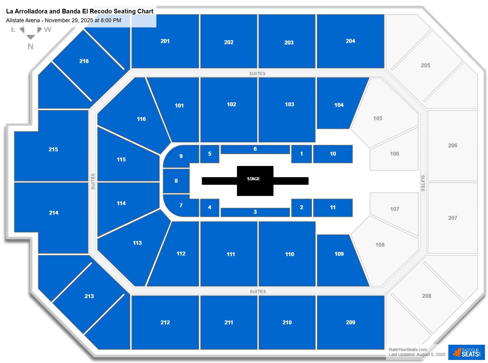 La Arrolladora and Banda El Recodo seating chart Allstate Arena