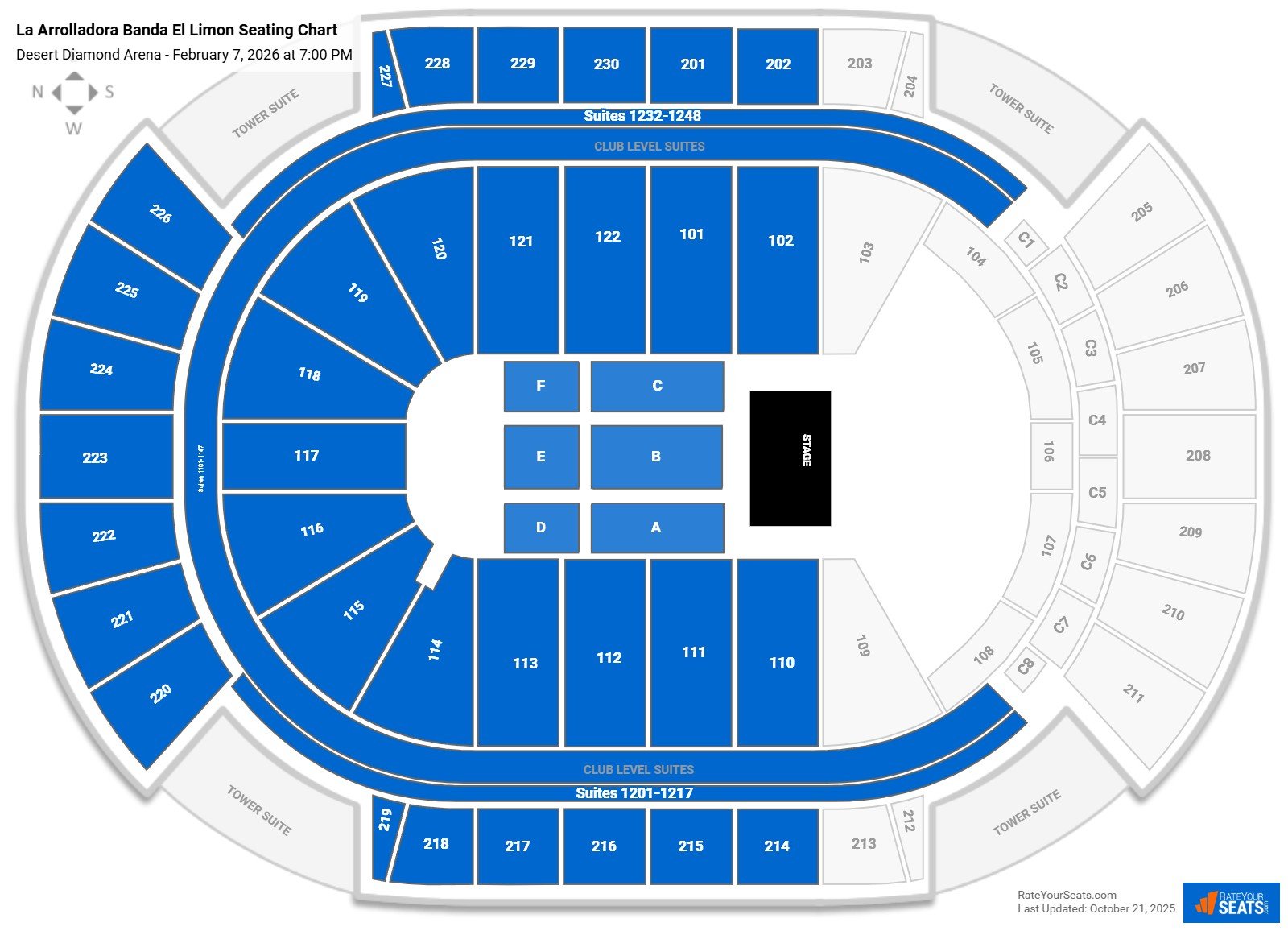 La Arrolladora Banda El Limon seating chart Desert Diamond Arena