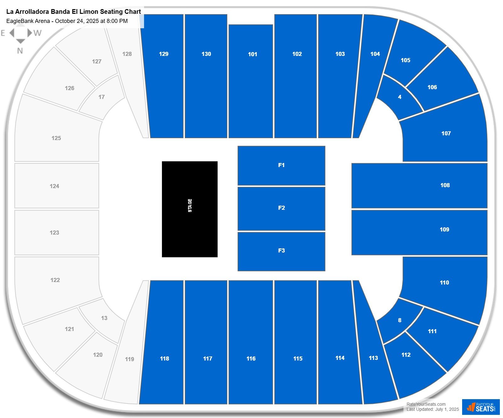 La Arrolladora Banda El Limon seating chart EagleBank Arena