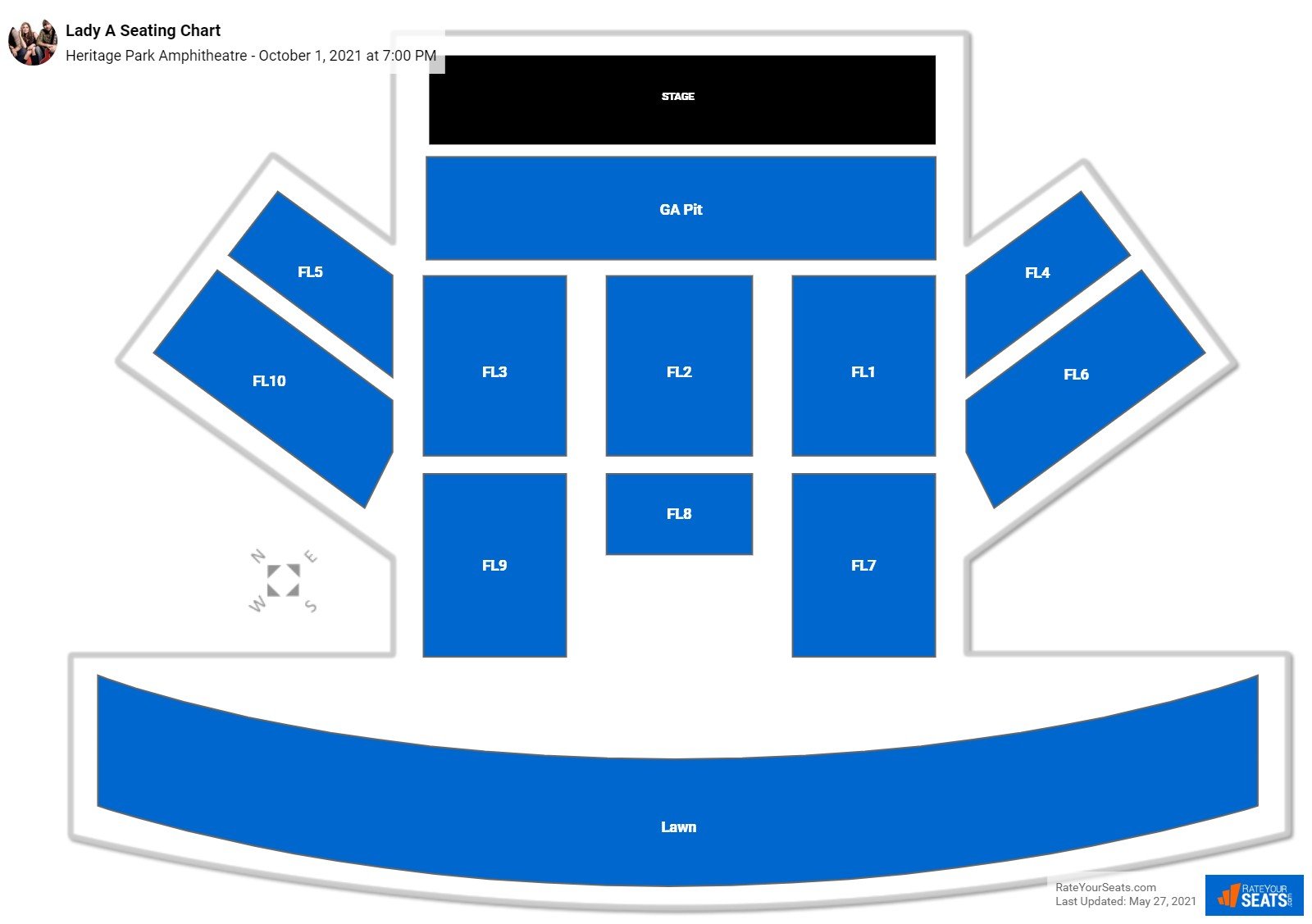 Lady A seating chart Heritage Park Amphitheatre