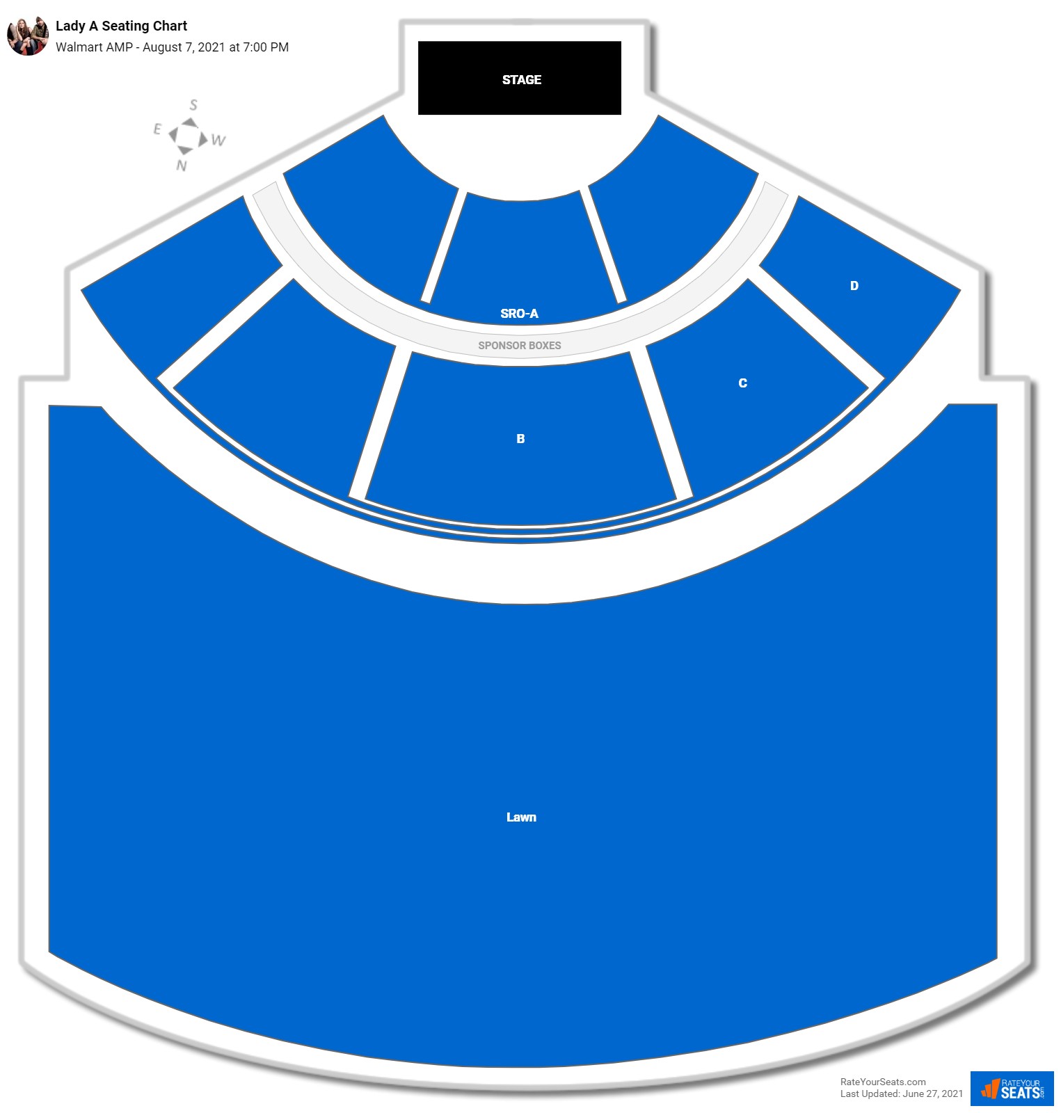 Lady A seating chart Walmart AMP