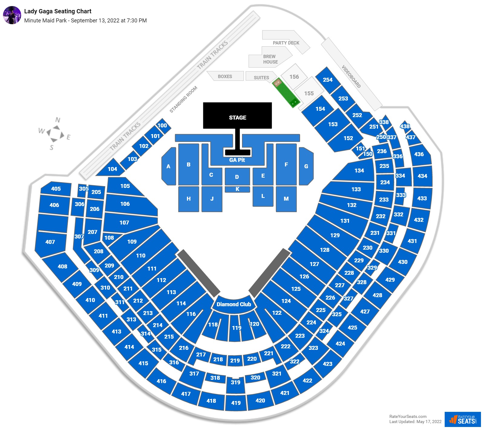 Lady Gaga seating chart Minute Maid Park