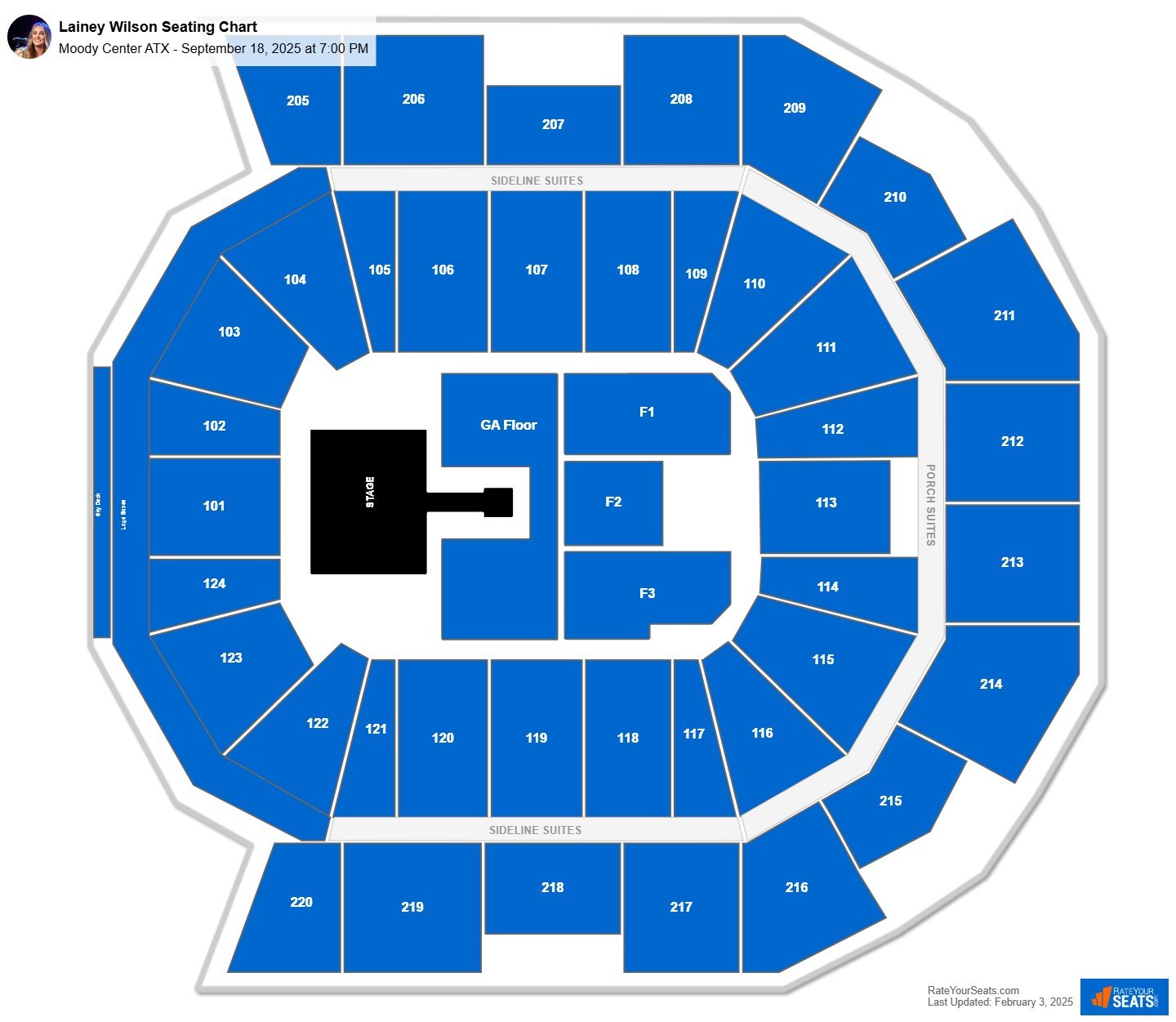 Lainey Wilson seating chart Moody Center ATX