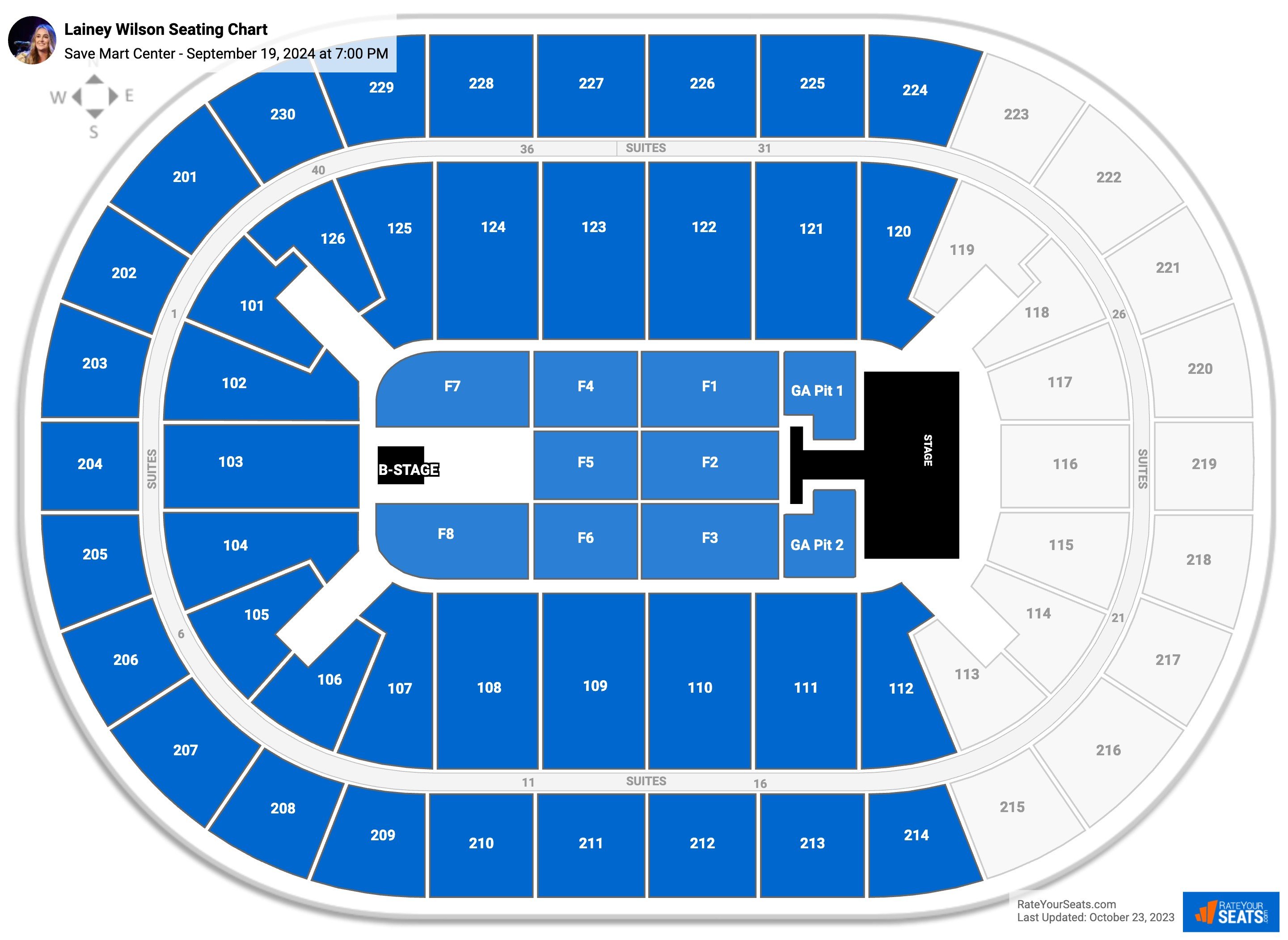 Lainey Wilson seating chart Save Mart Center