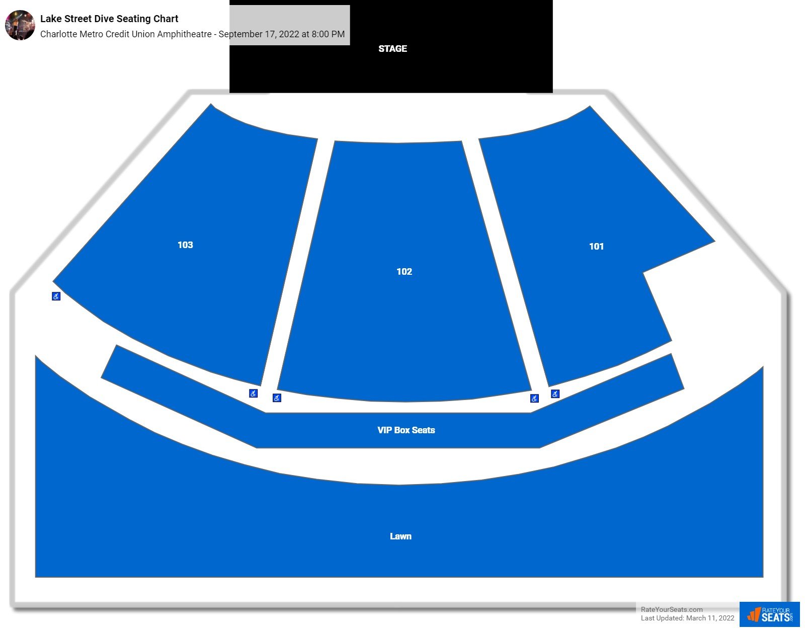 Lake Street Dive seating chart Charlotte Metro Credit Union Amphitheatre