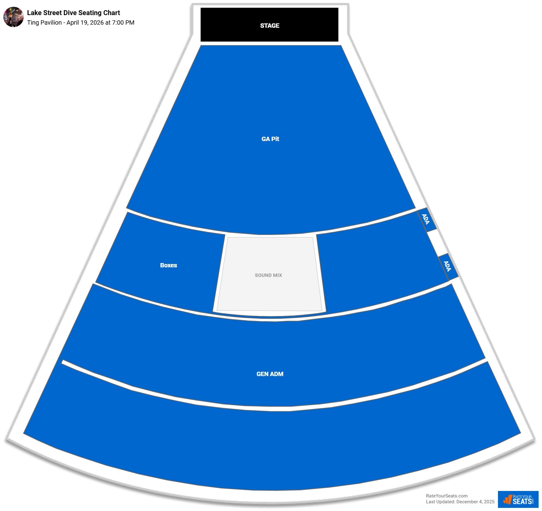 Lake Street Dive seating chart Ting Pavilion