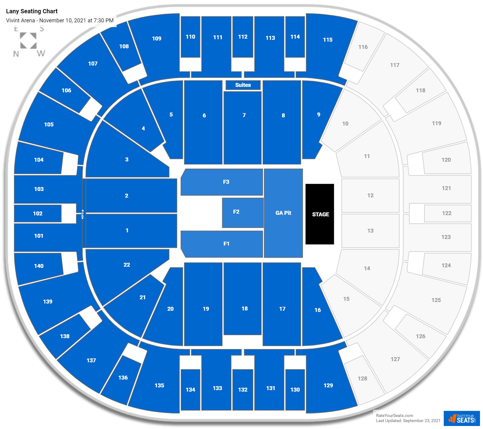 Lany seating chart Vivint Arena