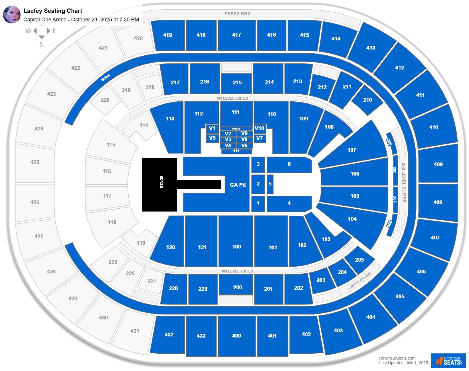 Laufey seating chart Capital One Arena