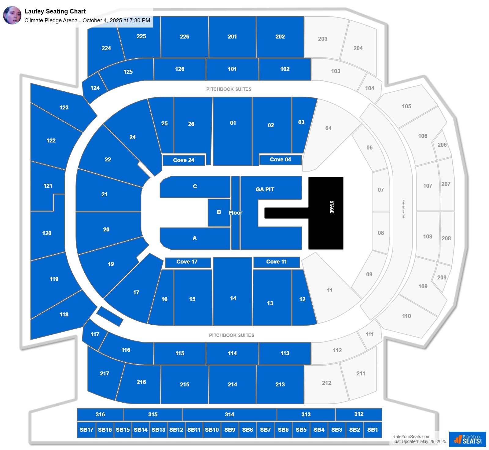 Laufey seating chart Climate Pledge Arena