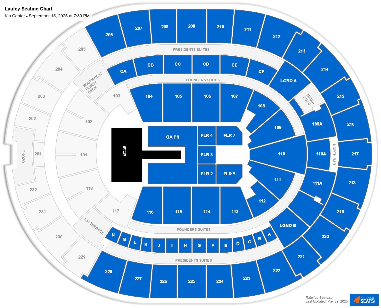 Laufey seating chart Kia Center