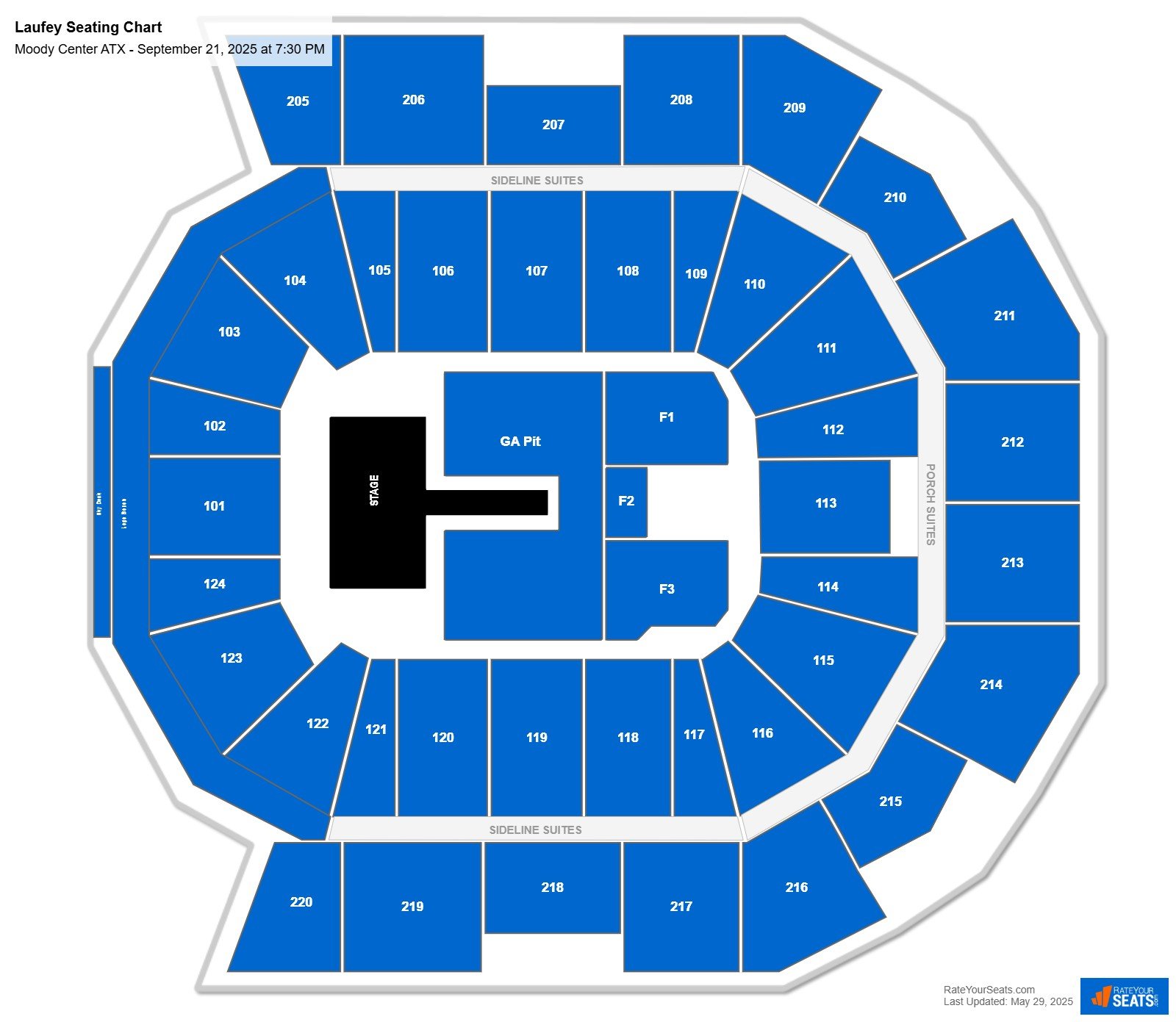 Laufey seating chart Moody Center ATX