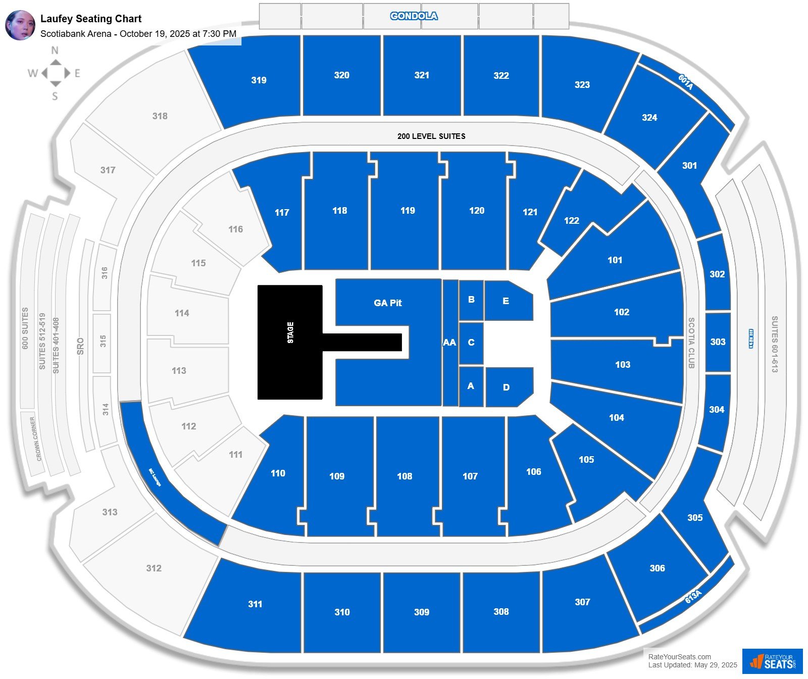 Laufey seating chart Scotiabank Arena