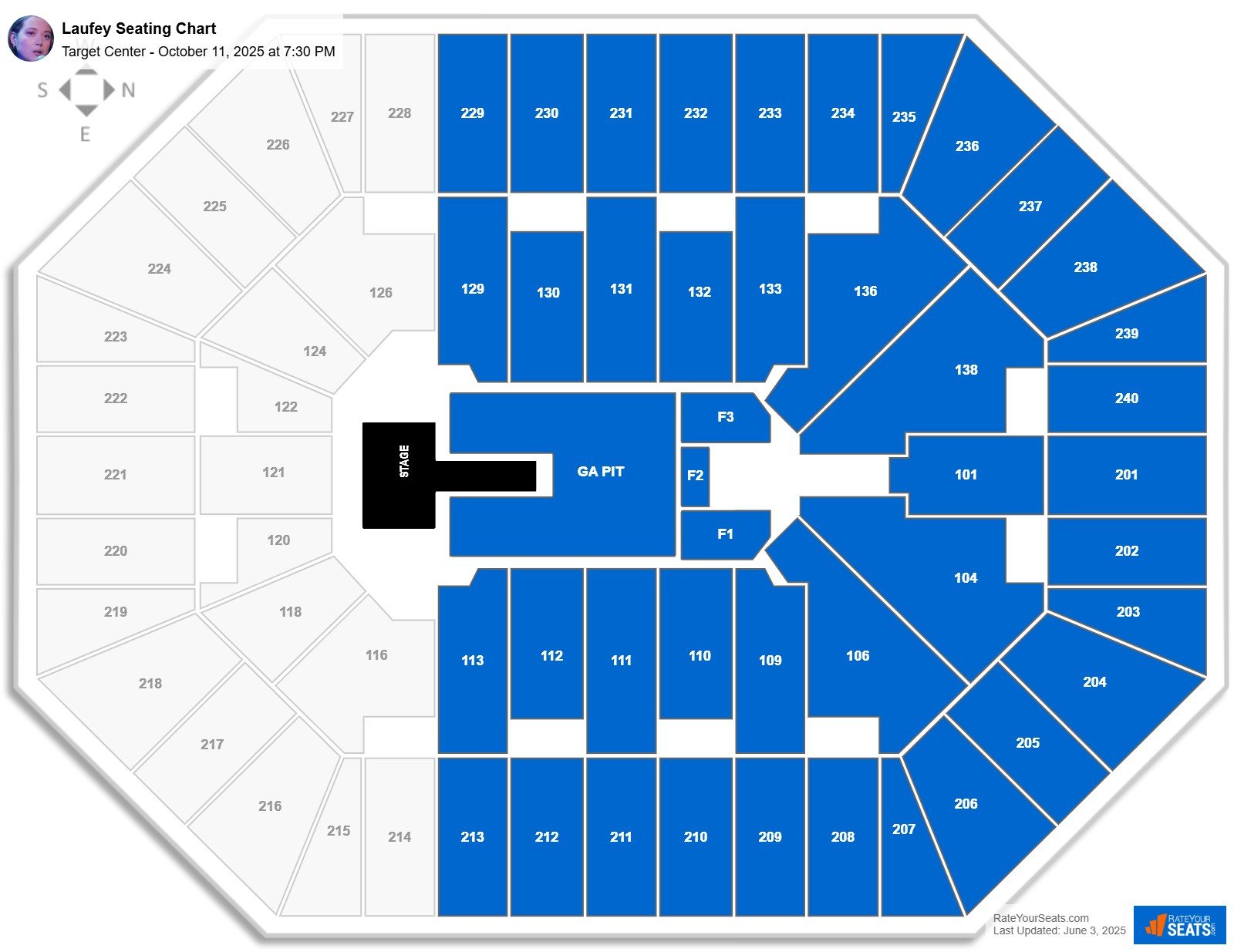 Laufey seating chart Target Center