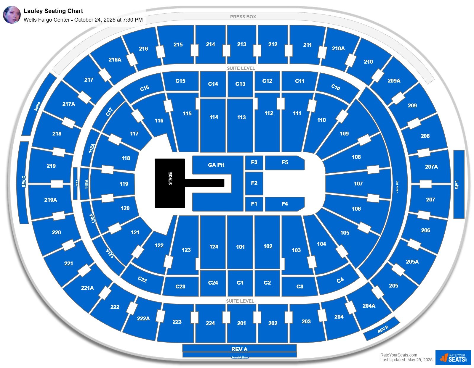 Laufey seating chart Wells Fargo Center