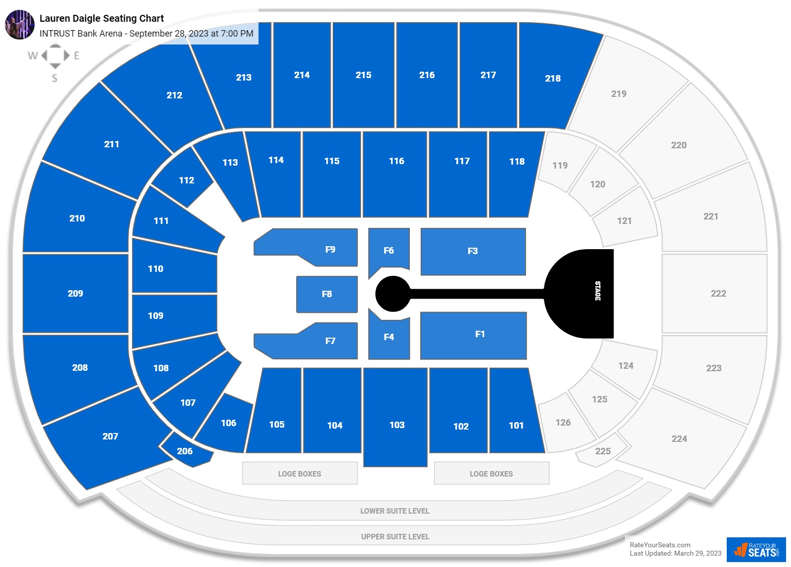 Lauren Daigle seating chart INTRUST Bank Arena