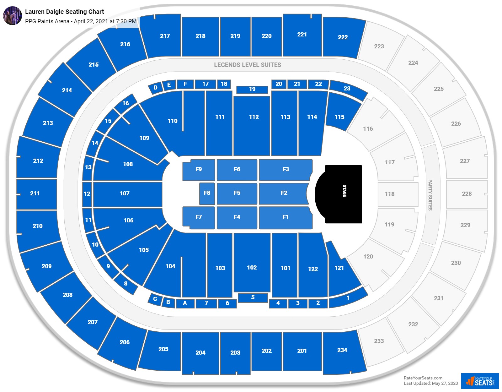 Lauren Daigle seating chart PPG Paints Arena