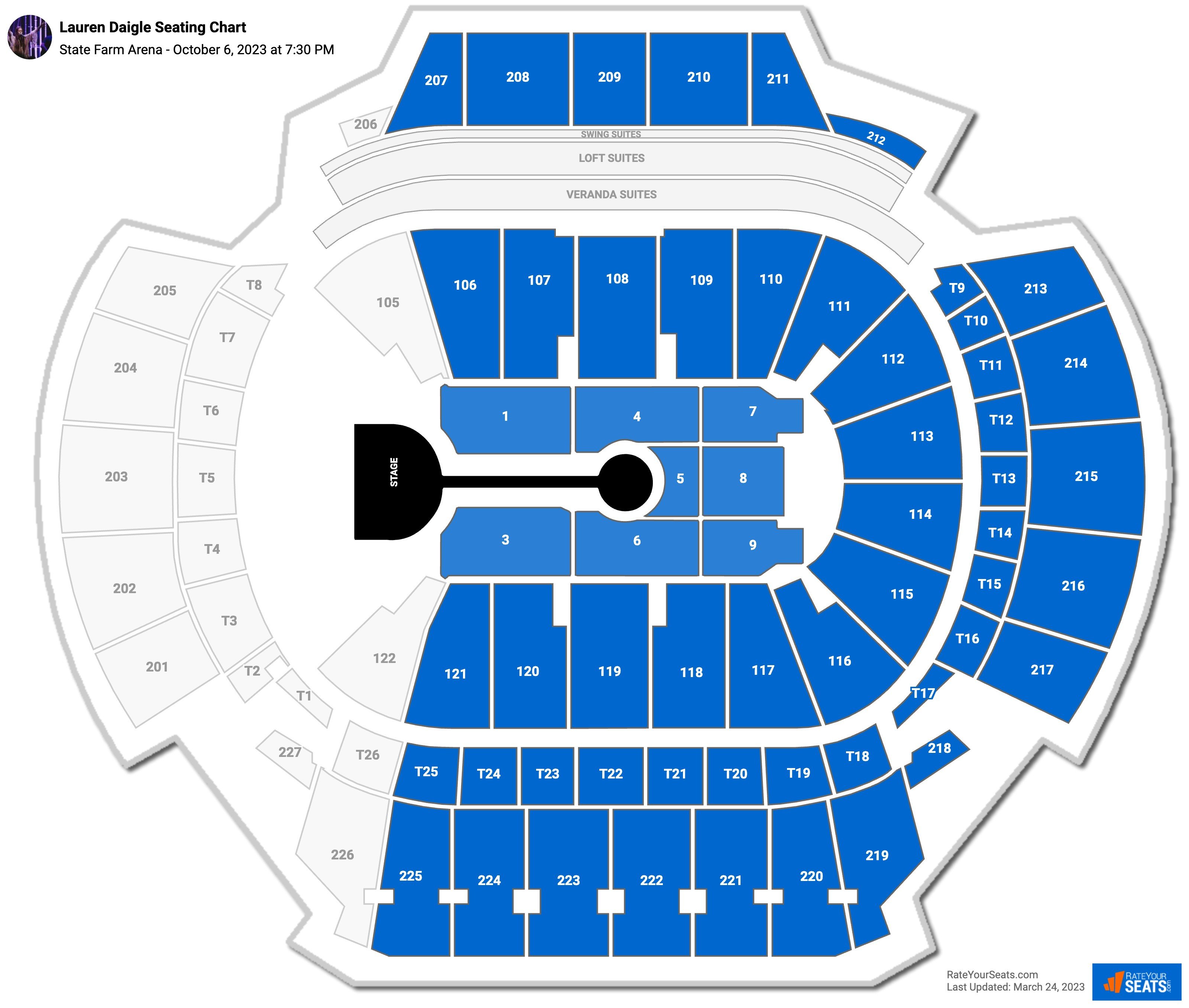 Lauren Daigle seating chart State Farm Arena