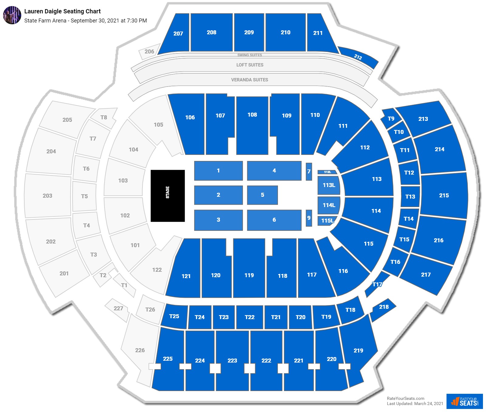 Lauren Daigle seating chart State Farm Arena