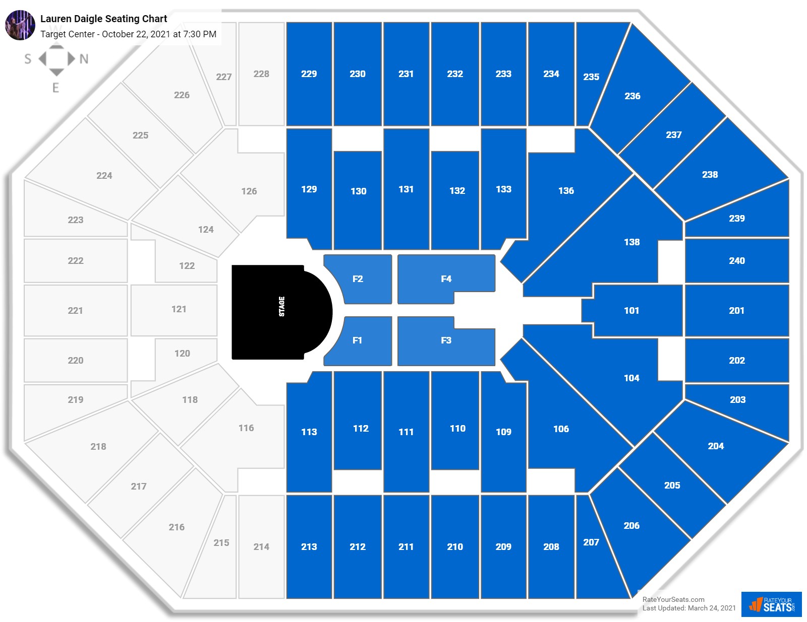 Lauren Daigle seating chart Target Center