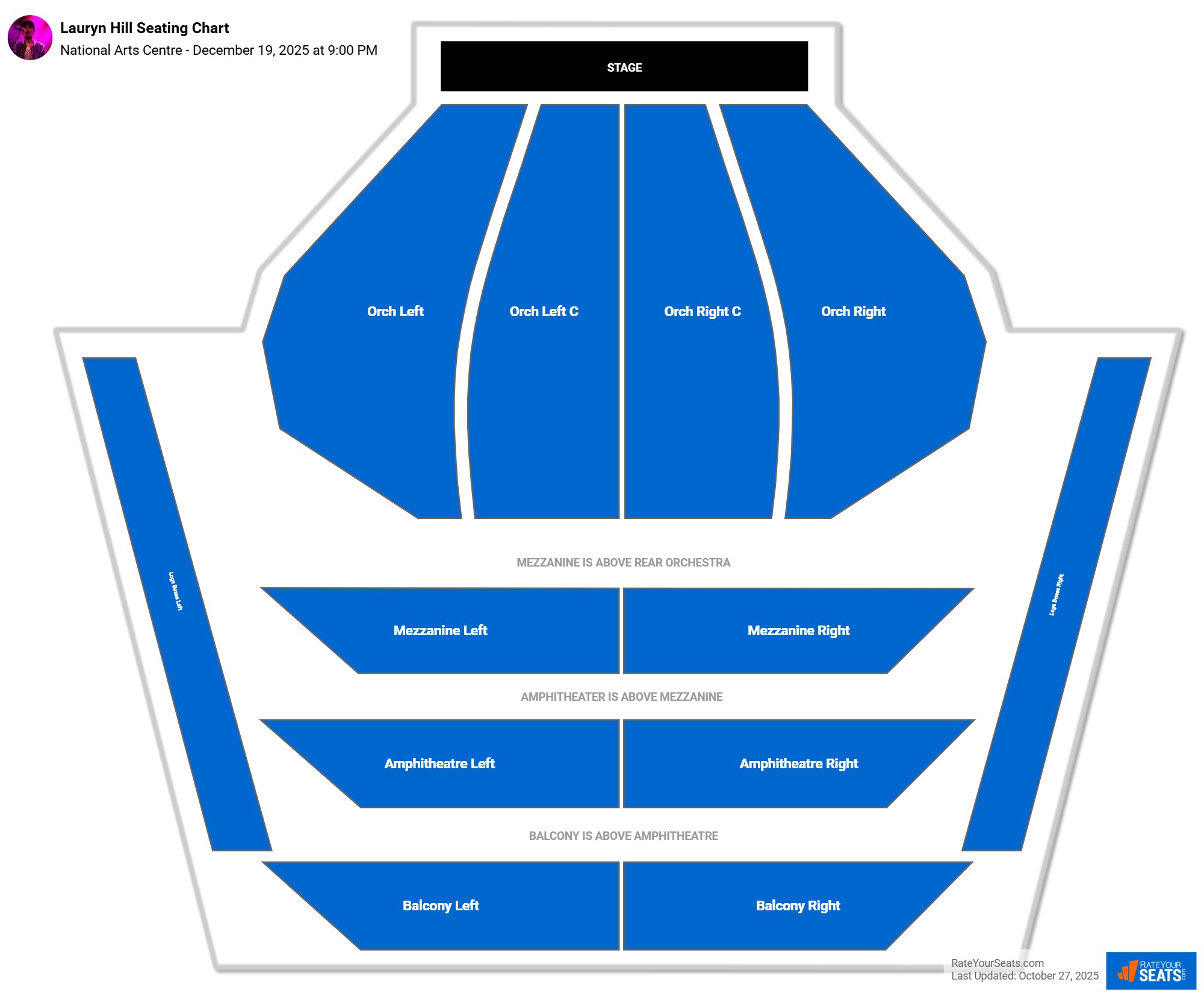 Lauryn Hill seating chart National Arts Centre