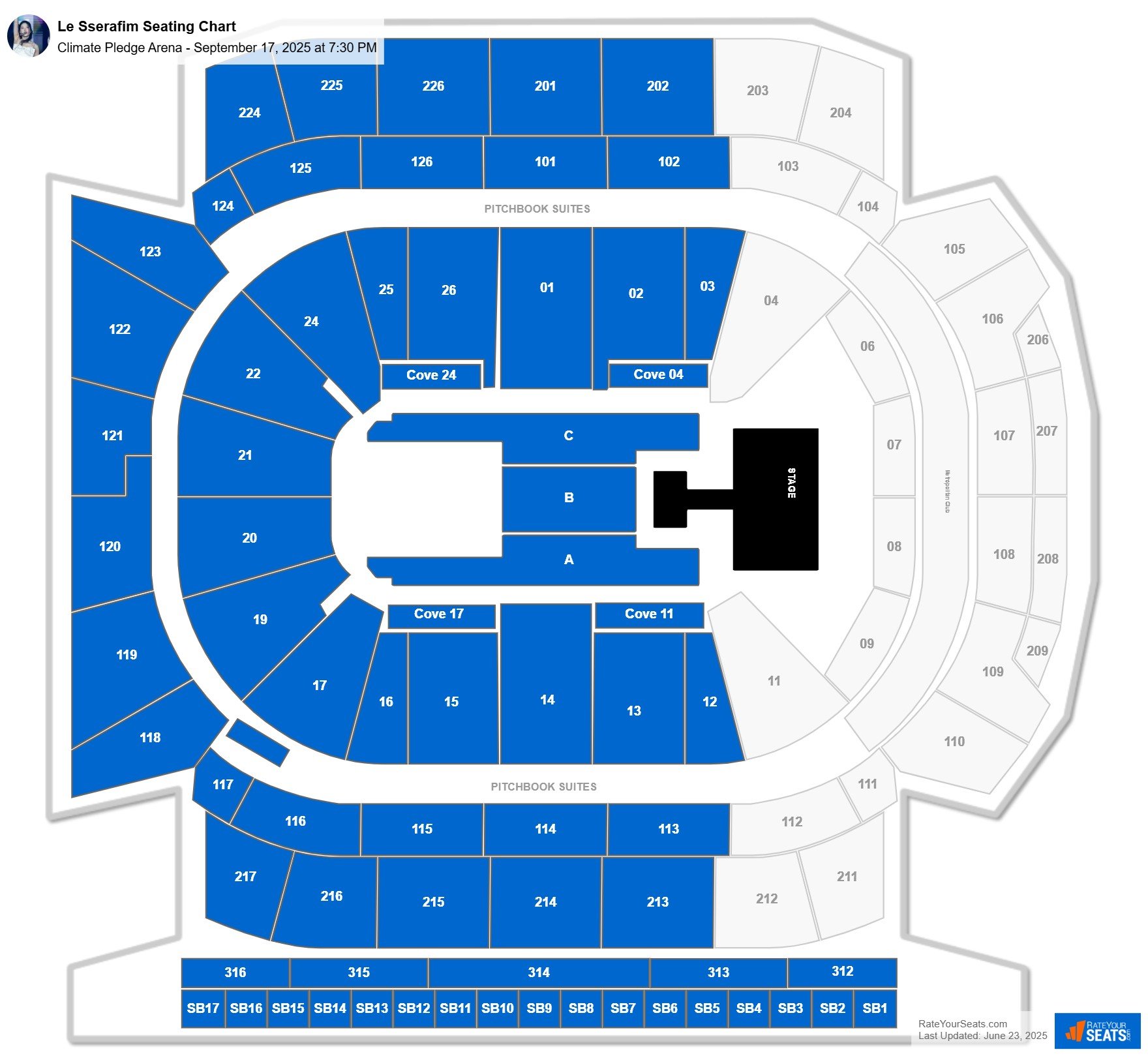 Le Sserafim seating chart Climate Pledge Arena