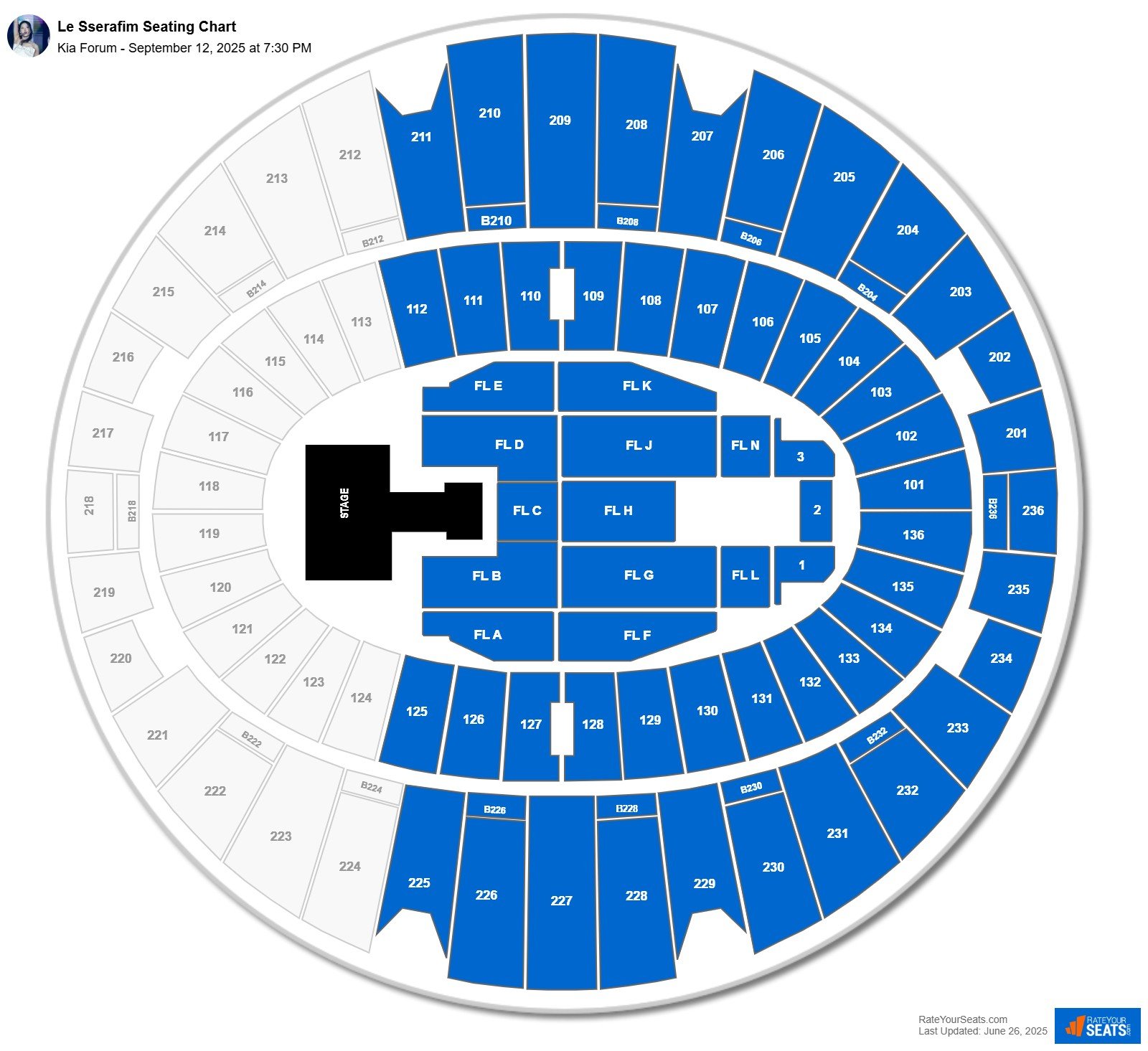 Le Sserafim seating chart Kia Forum
