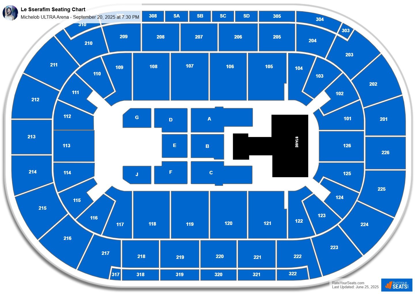 Le Sserafim seating chart Michelob ULTRA Arena