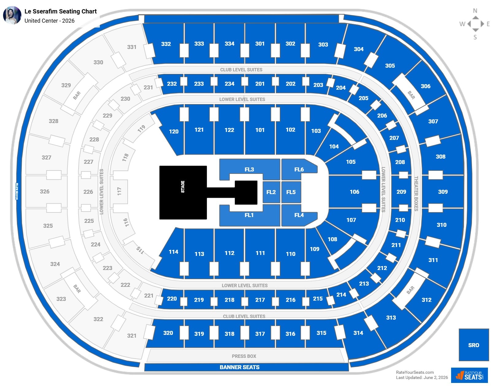 Le Sserafim Seating Chart at United Center
