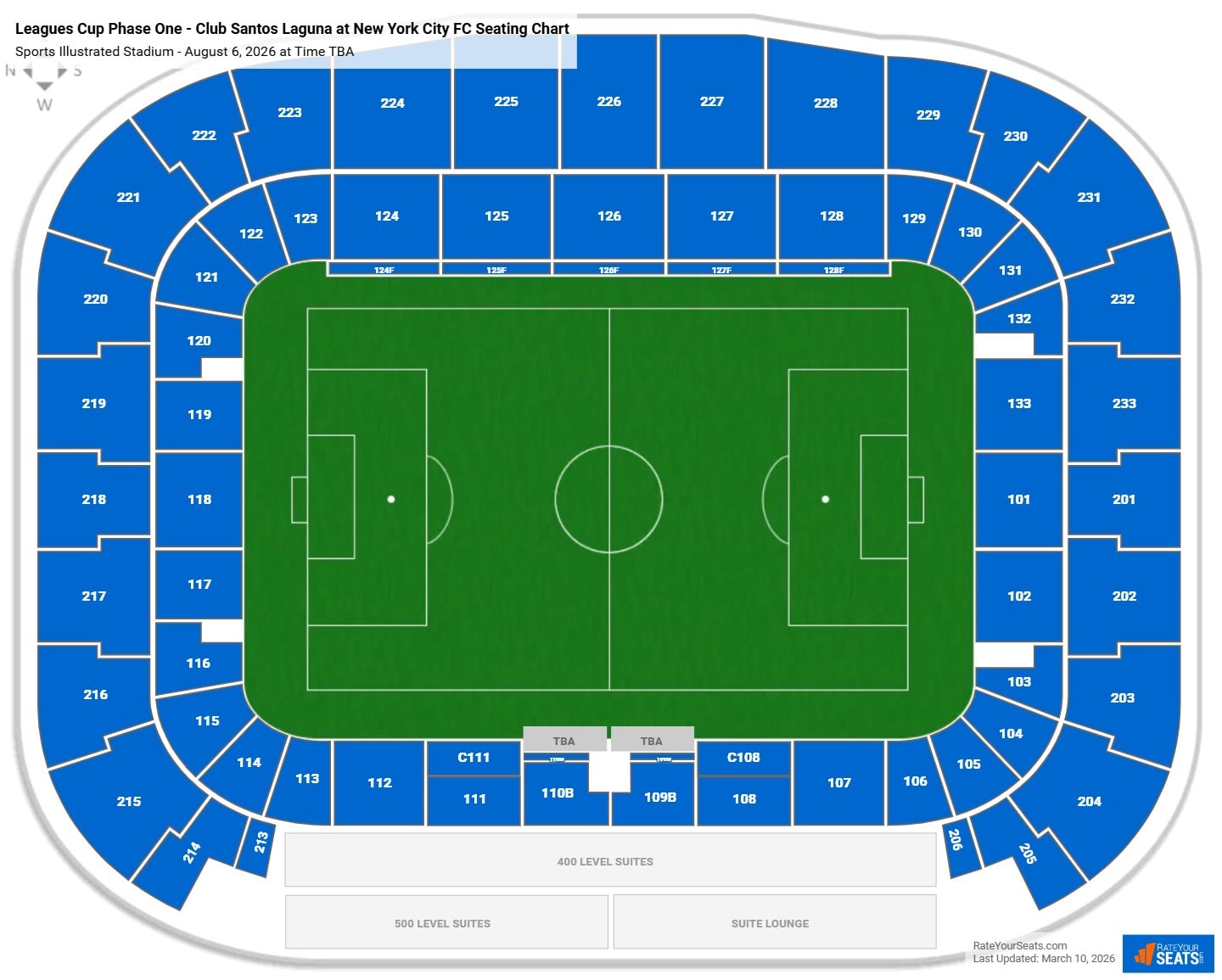 Leagues Cup Phase One - Club Santos Laguna at New York City FC seating chart Sports Illustrated Stadium 