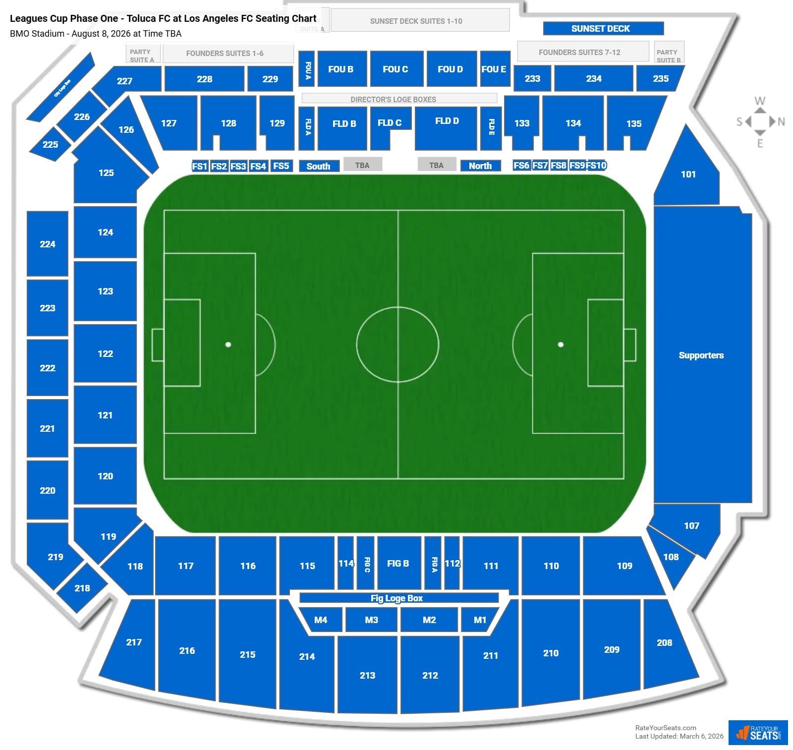 Leagues Cup Phase One - Toluca FC at Los Angeles FC seating chart BMO Stadium