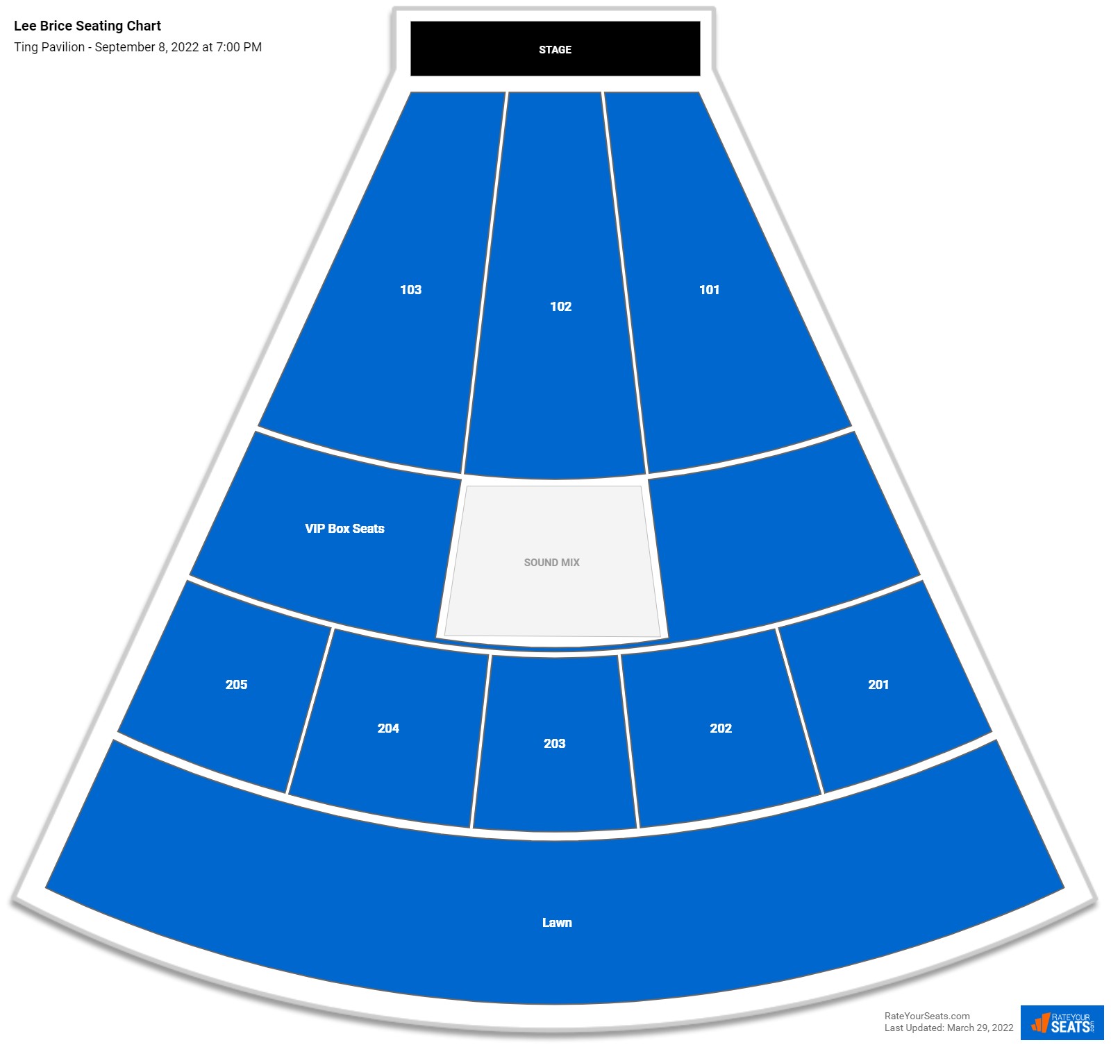 Lee Brice seating chart Ting Pavilion