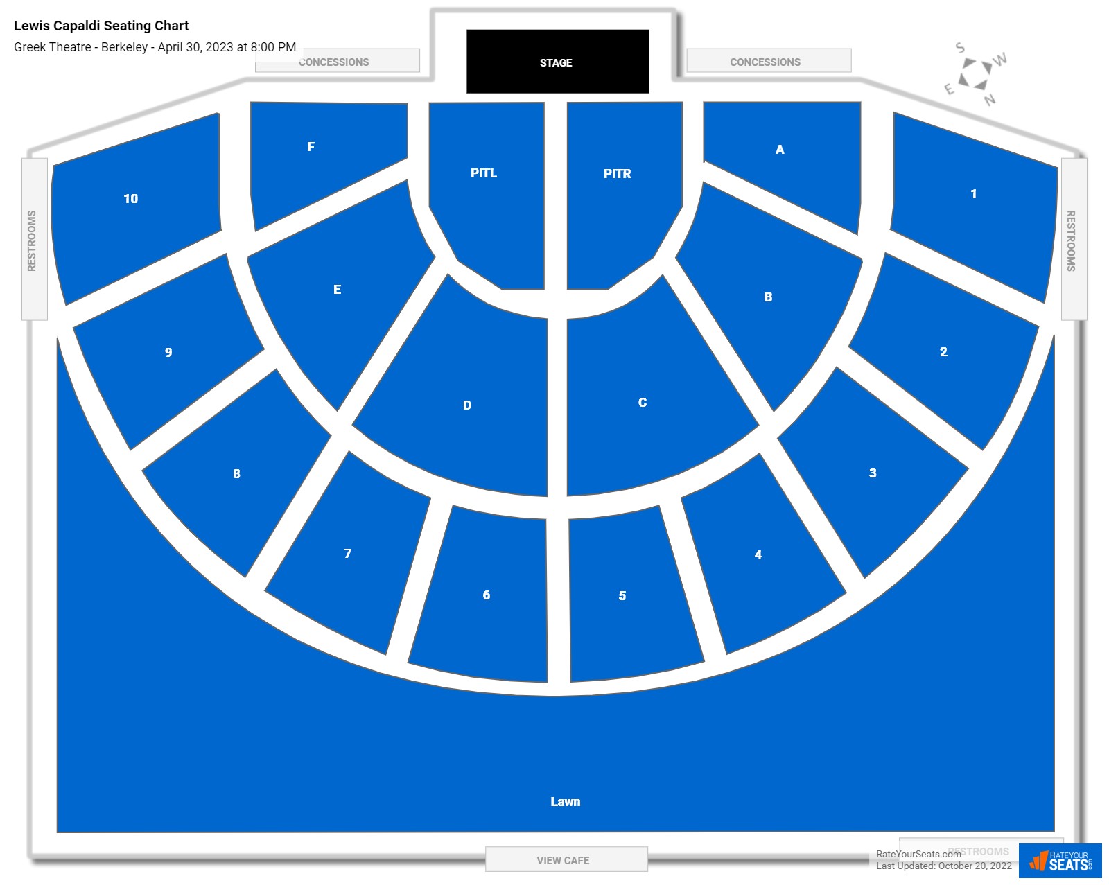 Lewis Capaldi seating chart Greek Theatre - Berkeley