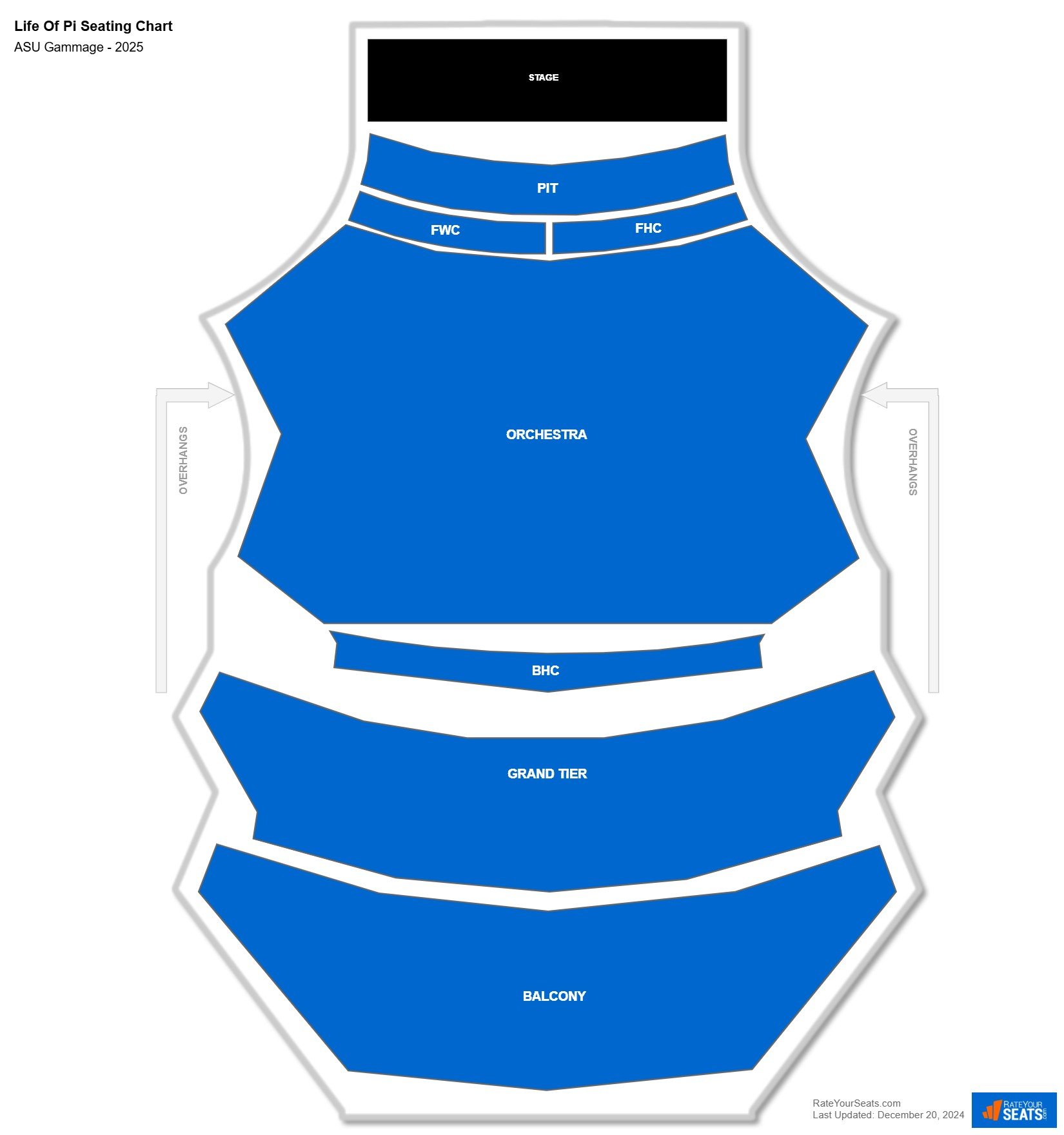 Life Of Pi seating chart ASU Gammage