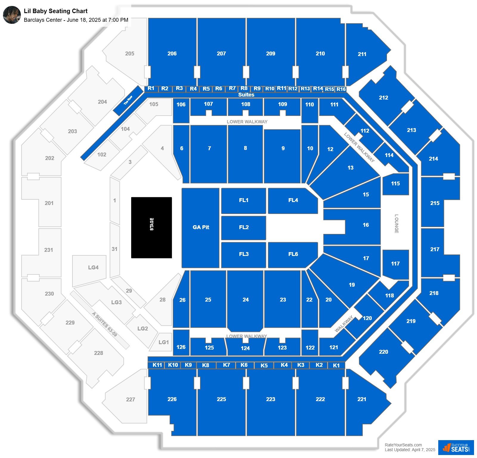 Lil Baby seating chart Barclays Center