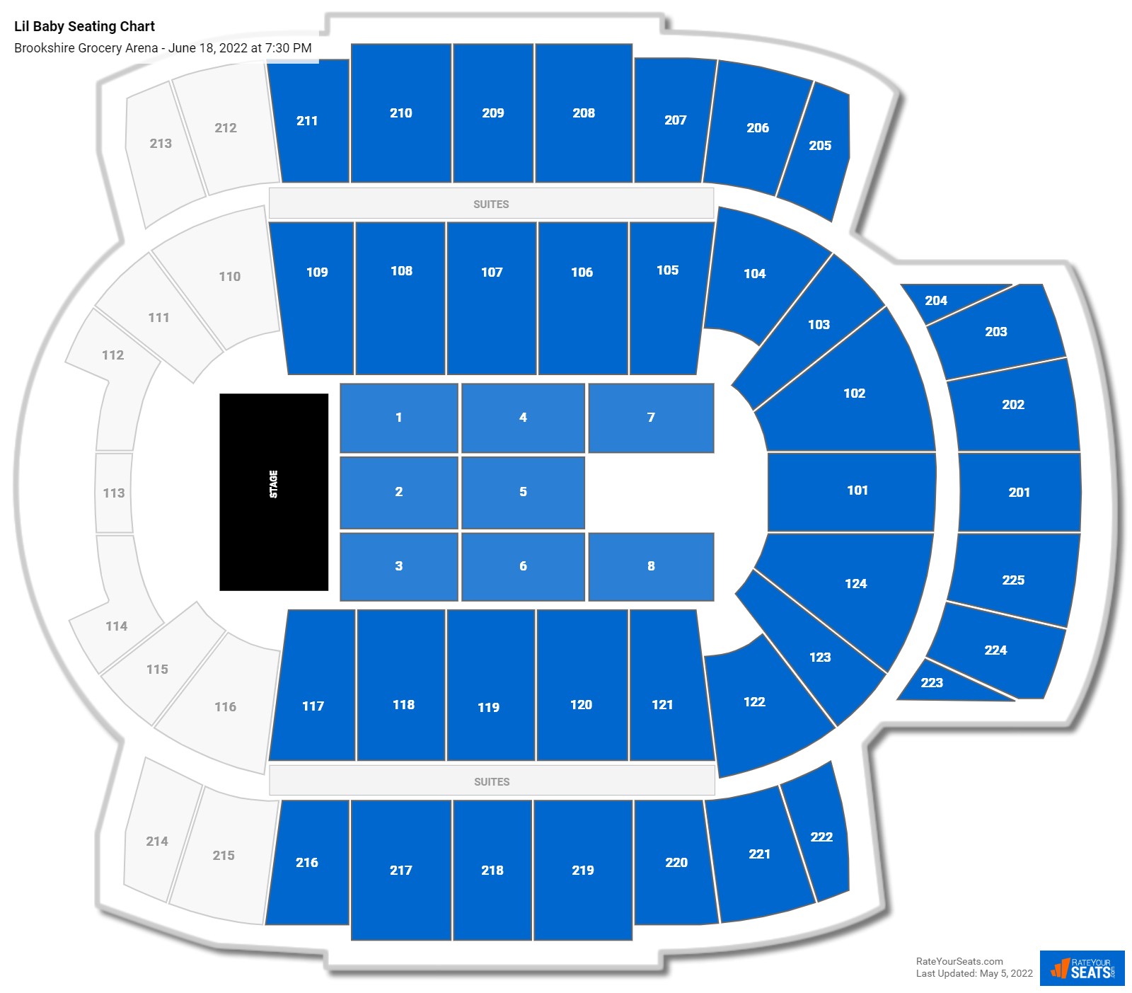 Lil Baby seating chart Brookshire Grocery Arena