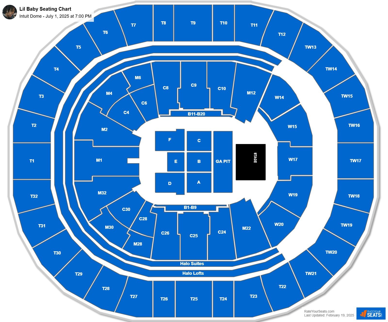 Lil Baby seating chart Intuit Dome