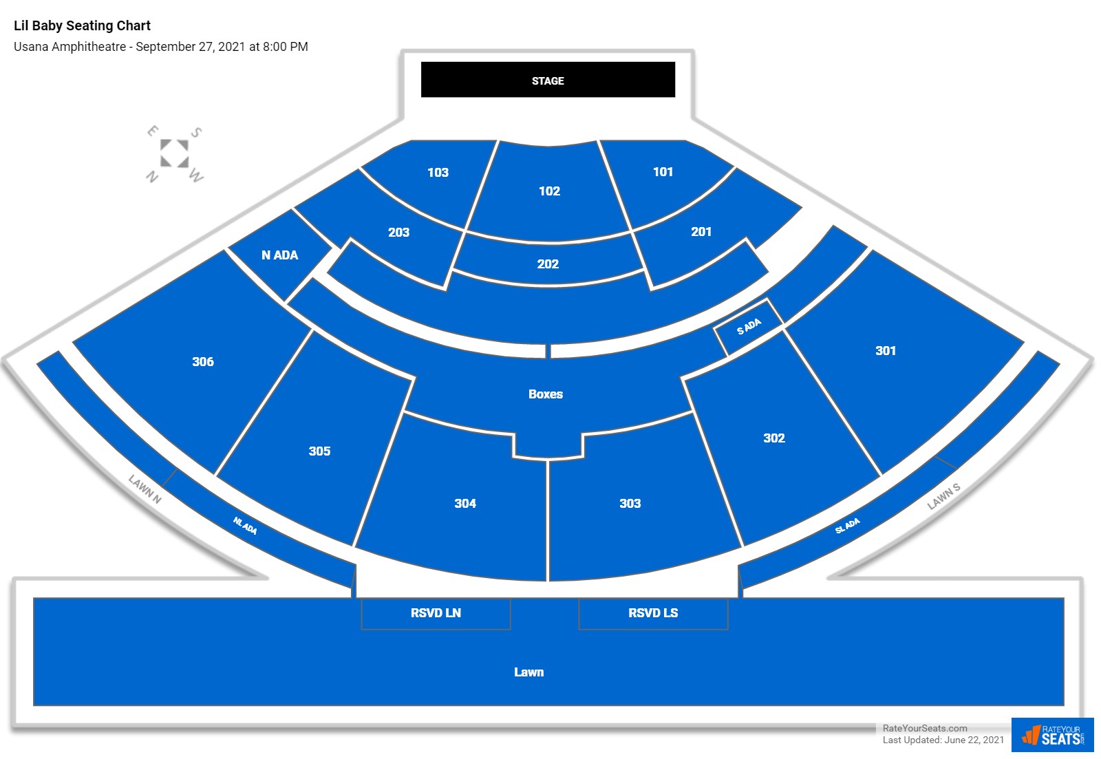 Lil Baby seating chart Usana Amphitheatre