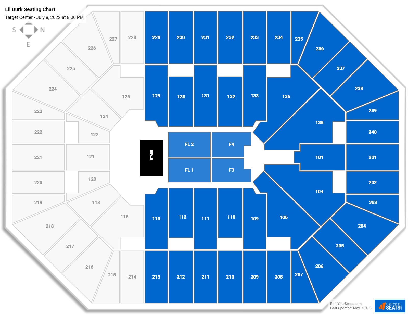 Lil Durk seating chart Target Center