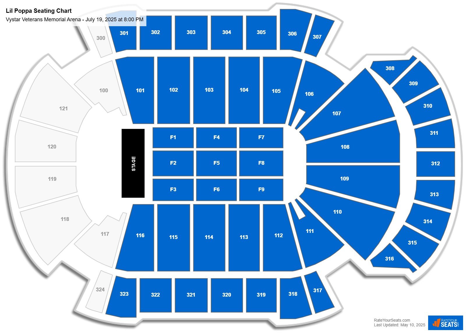 Lil Poppa seating chart Vystar Veterans Memorial Arena