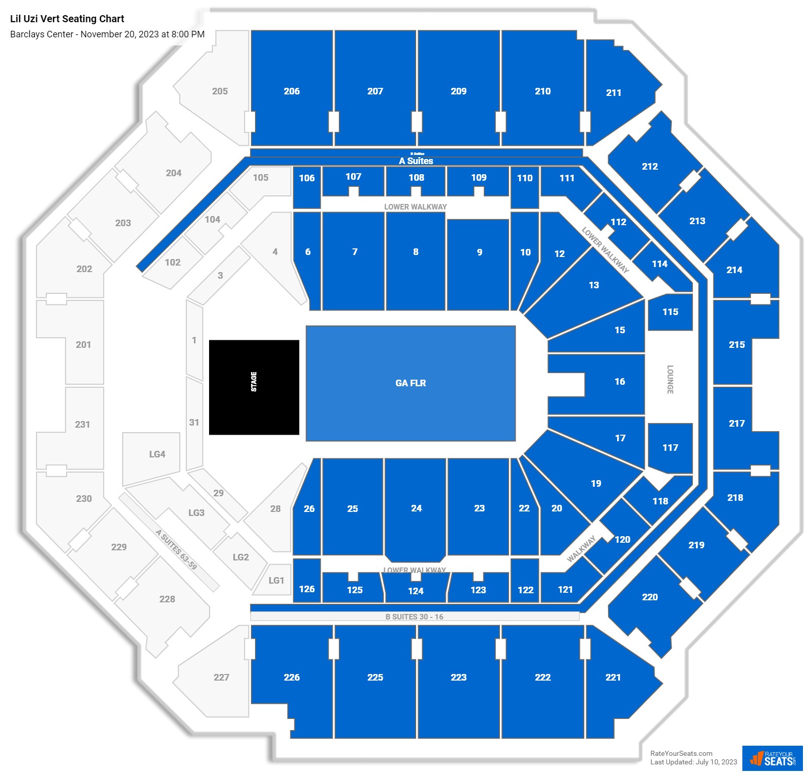 Lil Uzi Vert seating chart Barclays Center