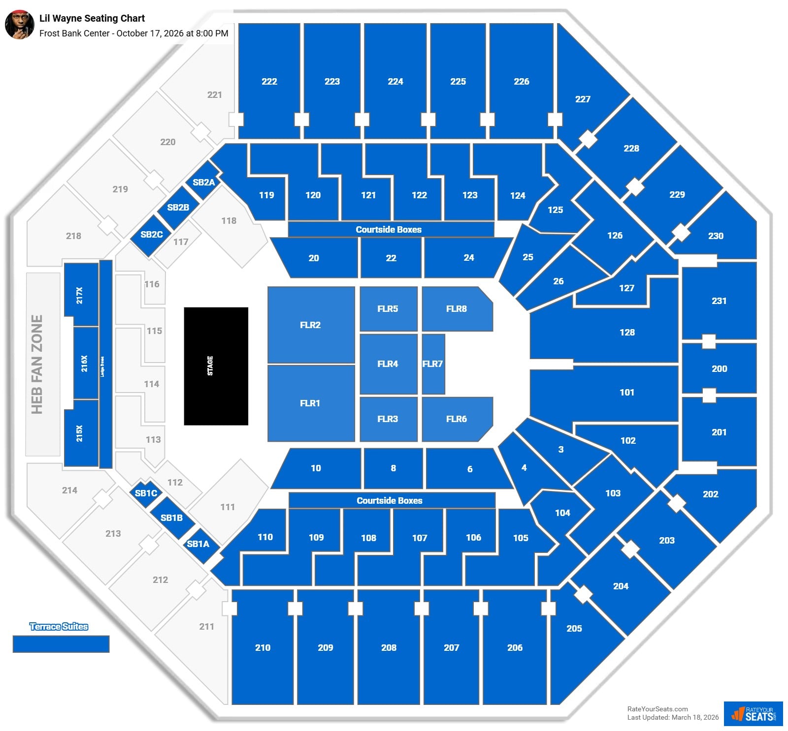 Lil Wayne seating chart Frost Bank Center