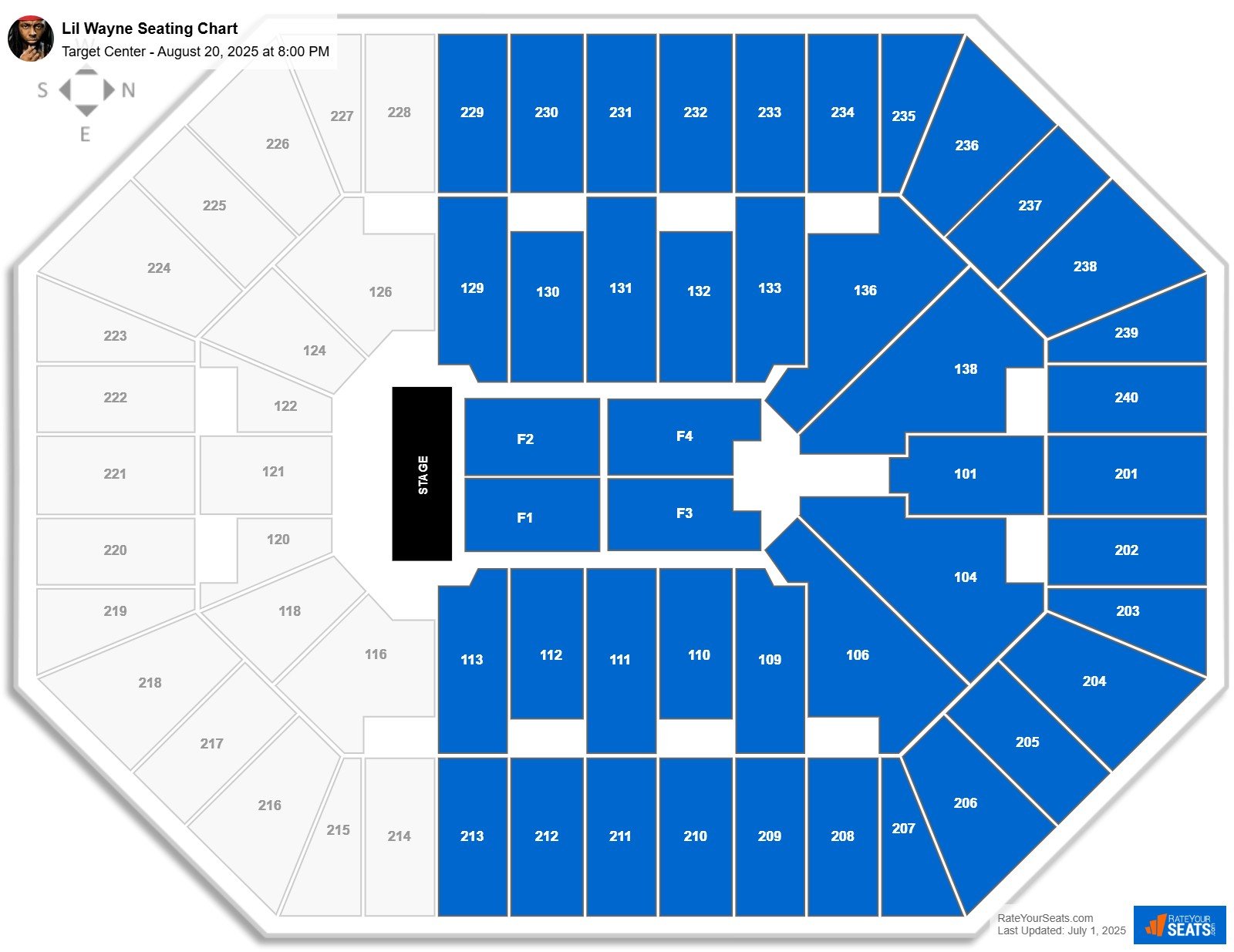 Lil Wayne seating chart Target Center