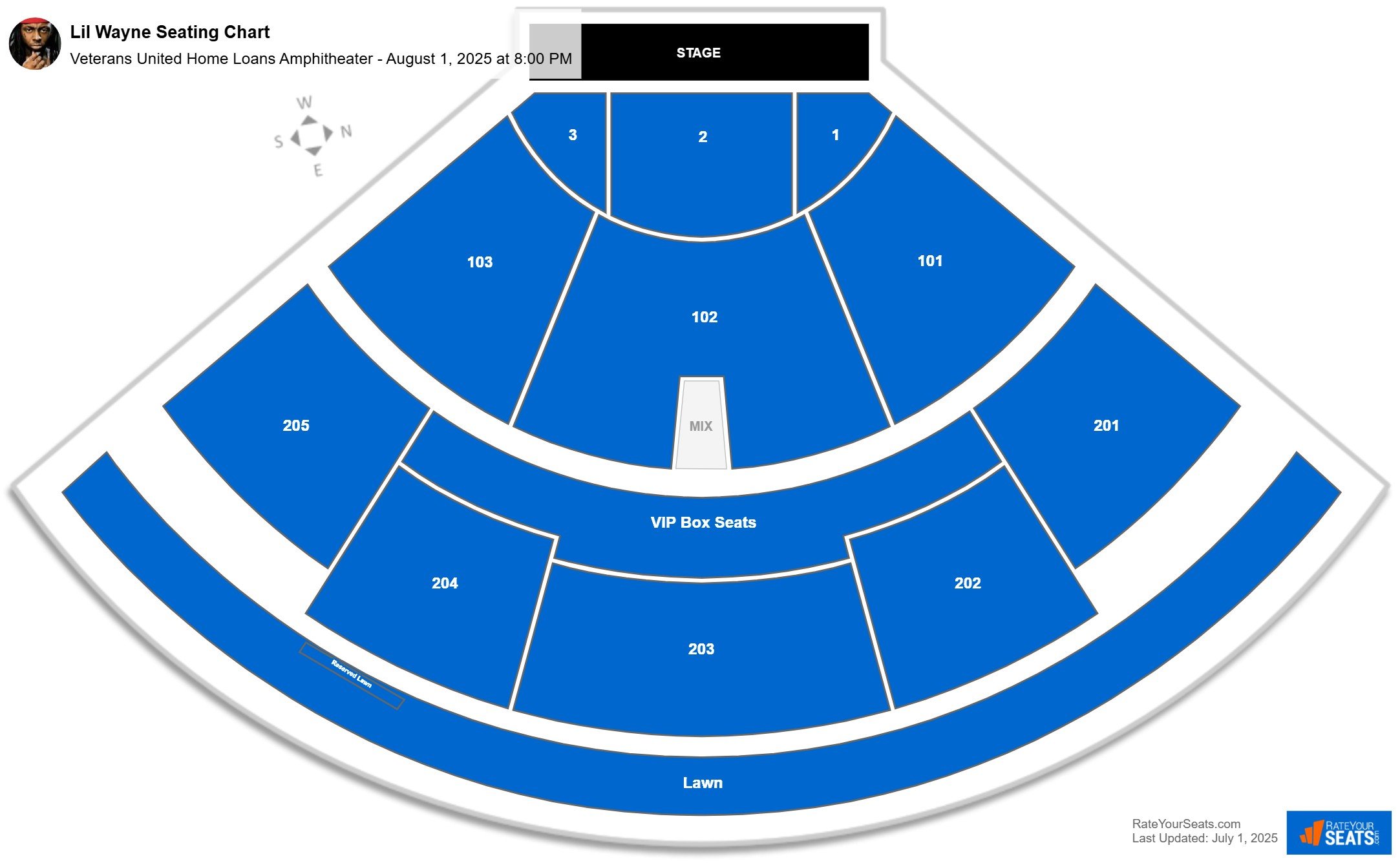 Lil Wayne seating chart Veterans United Home Loans Amphitheater