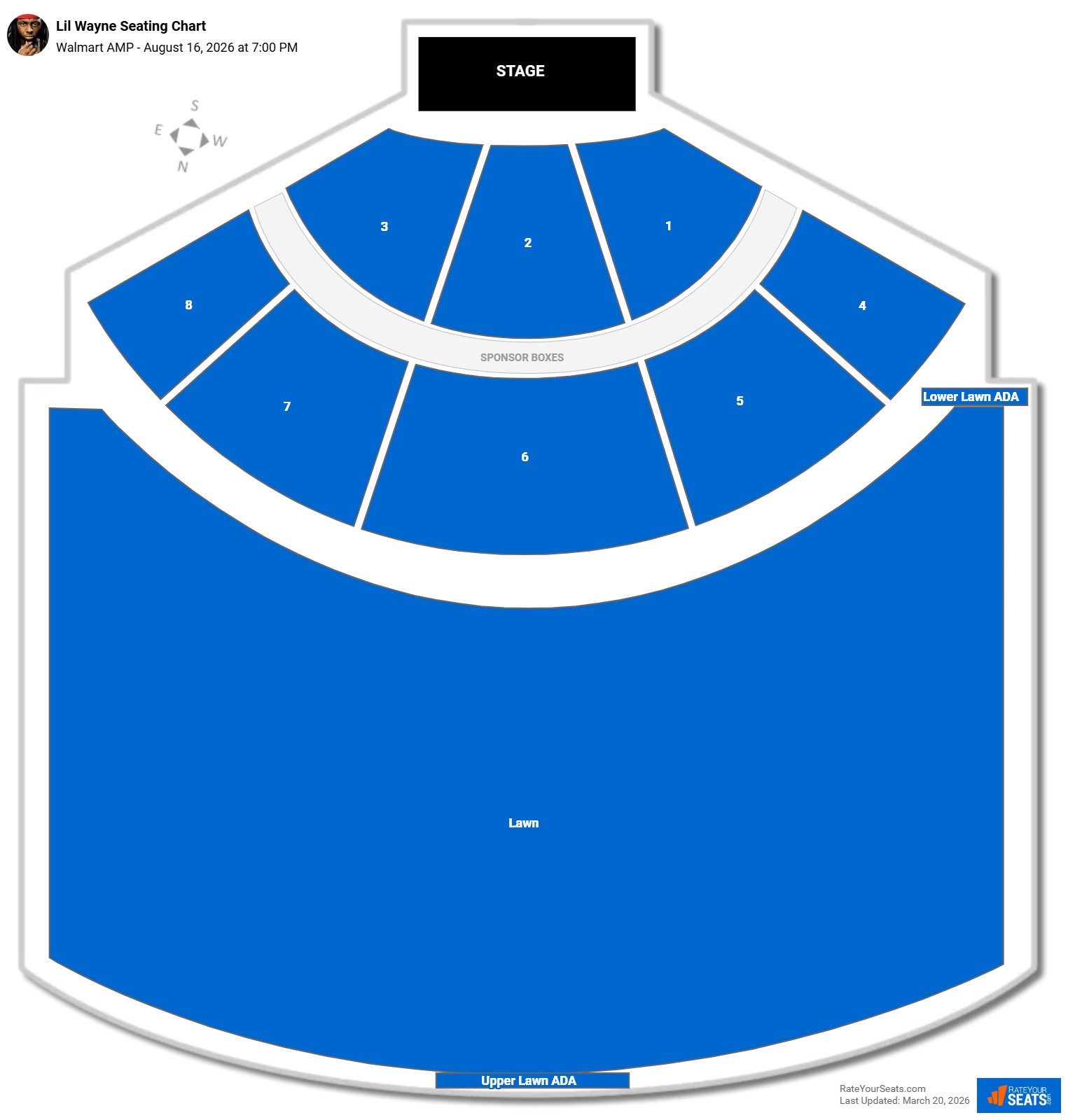 Lil Wayne seating chart Walmart AMP