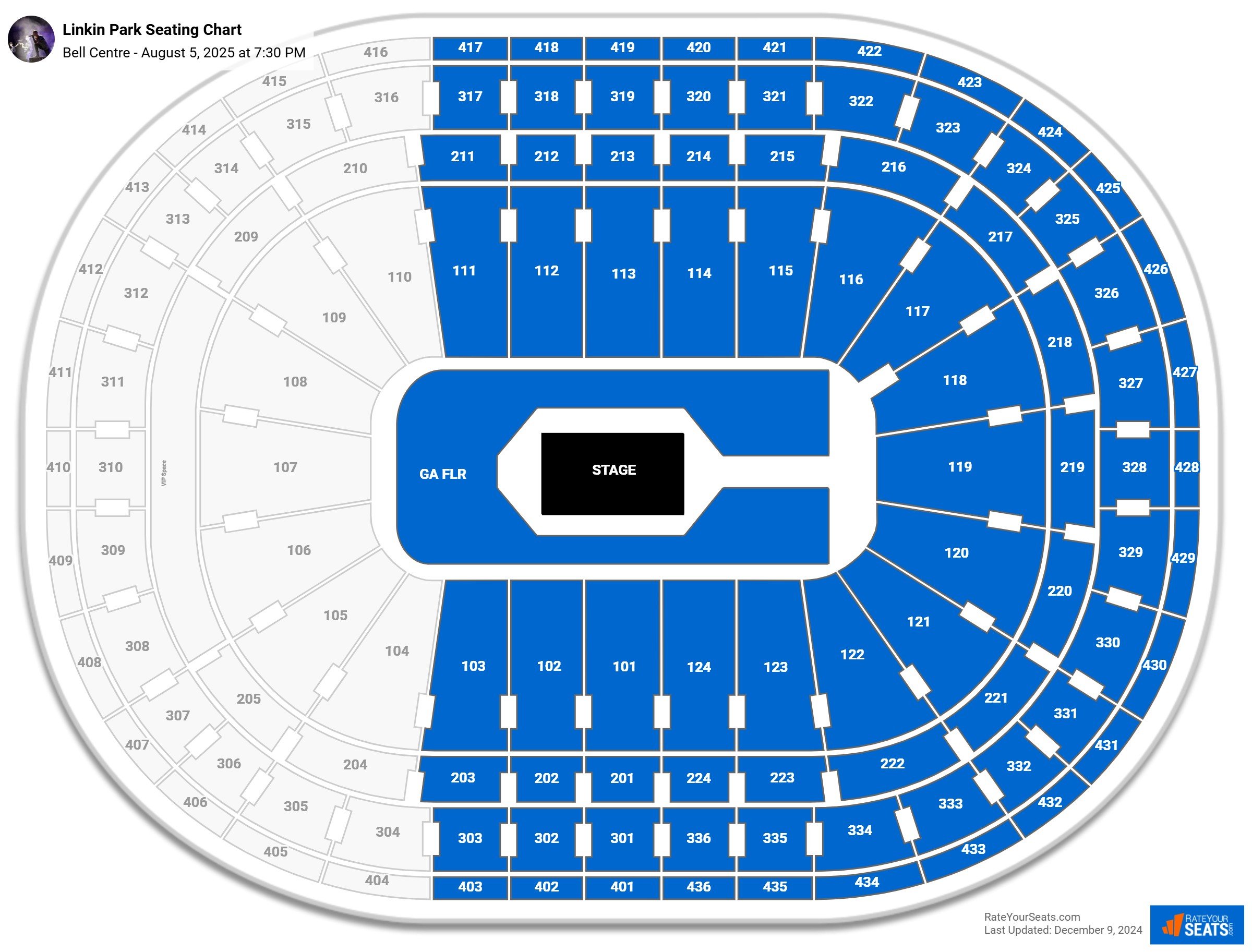 Linkin Park seating chart Bell Centre