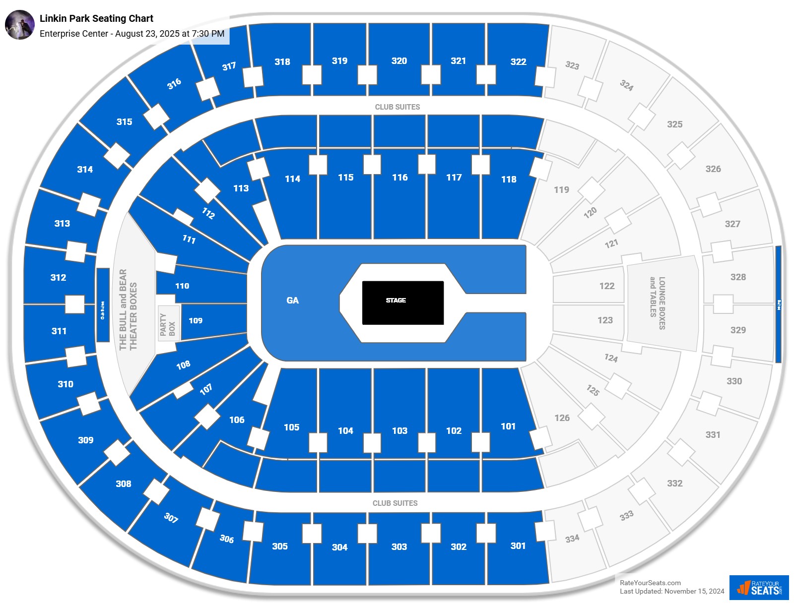 Linkin Park seating chart Enterprise Center