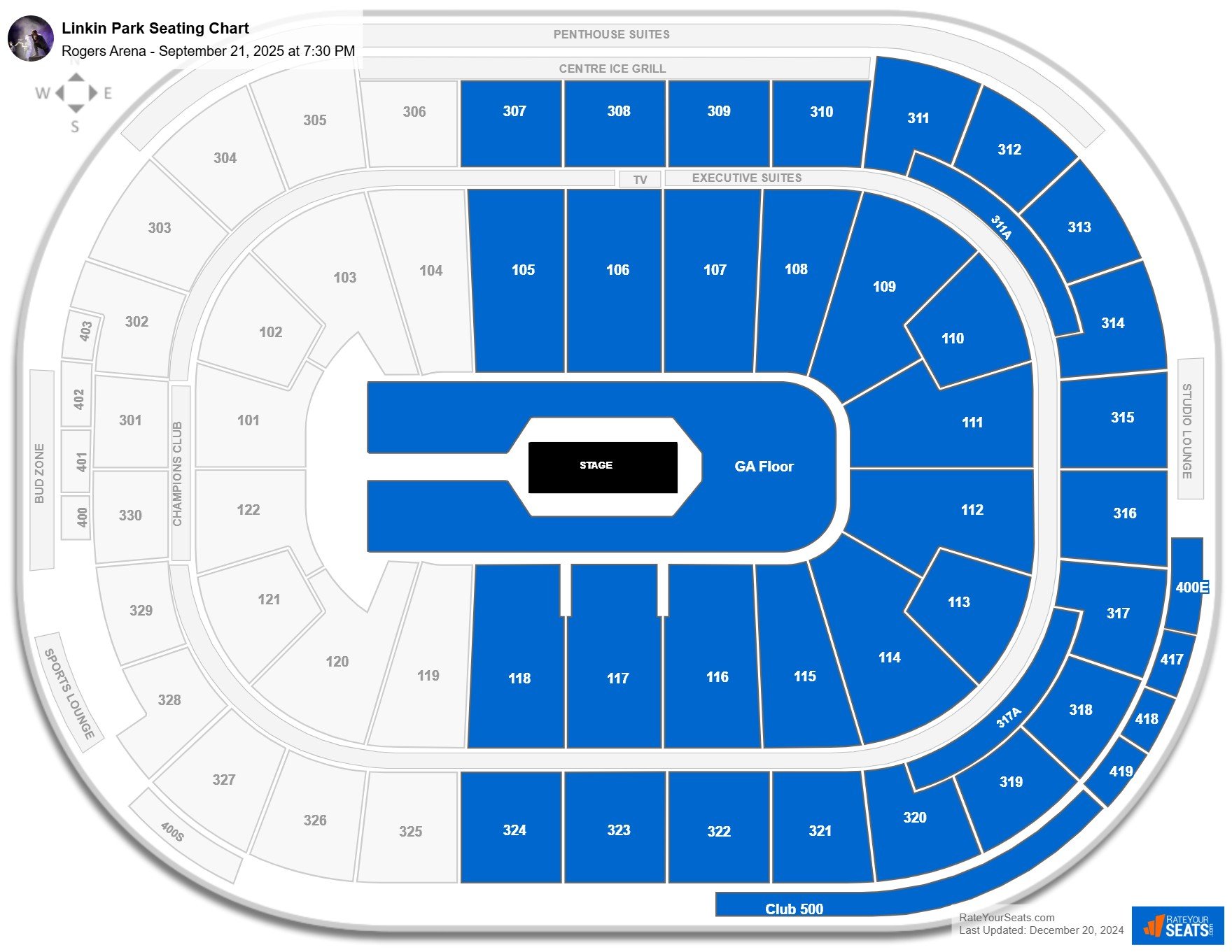 Linkin Park seating chart Rogers Arena