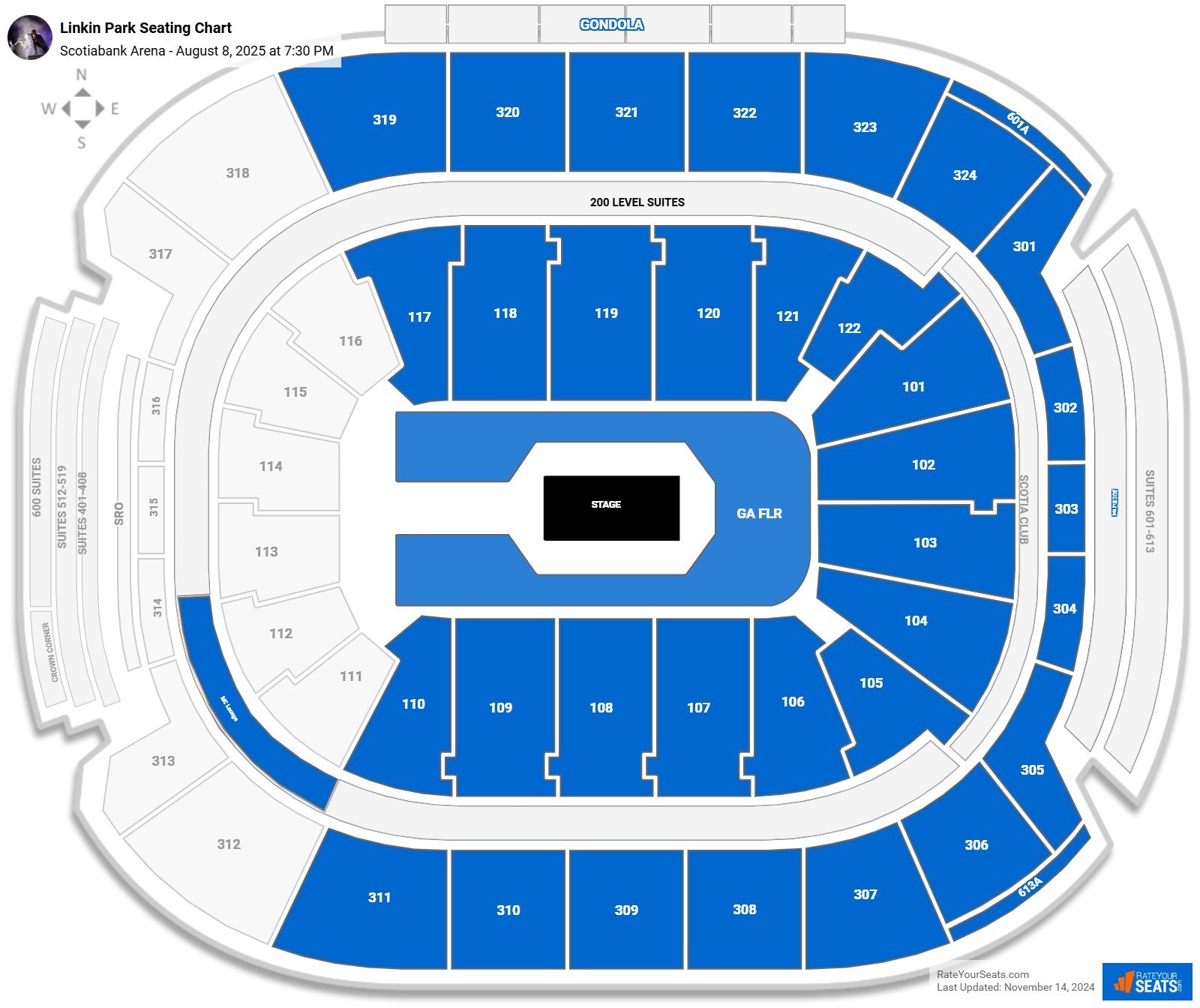 Linkin Park seating chart Scotiabank Arena