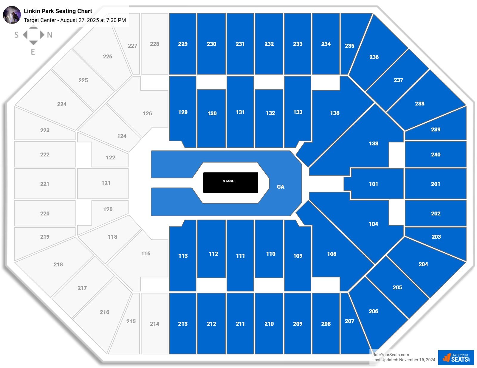 Linkin Park seating chart Target Center