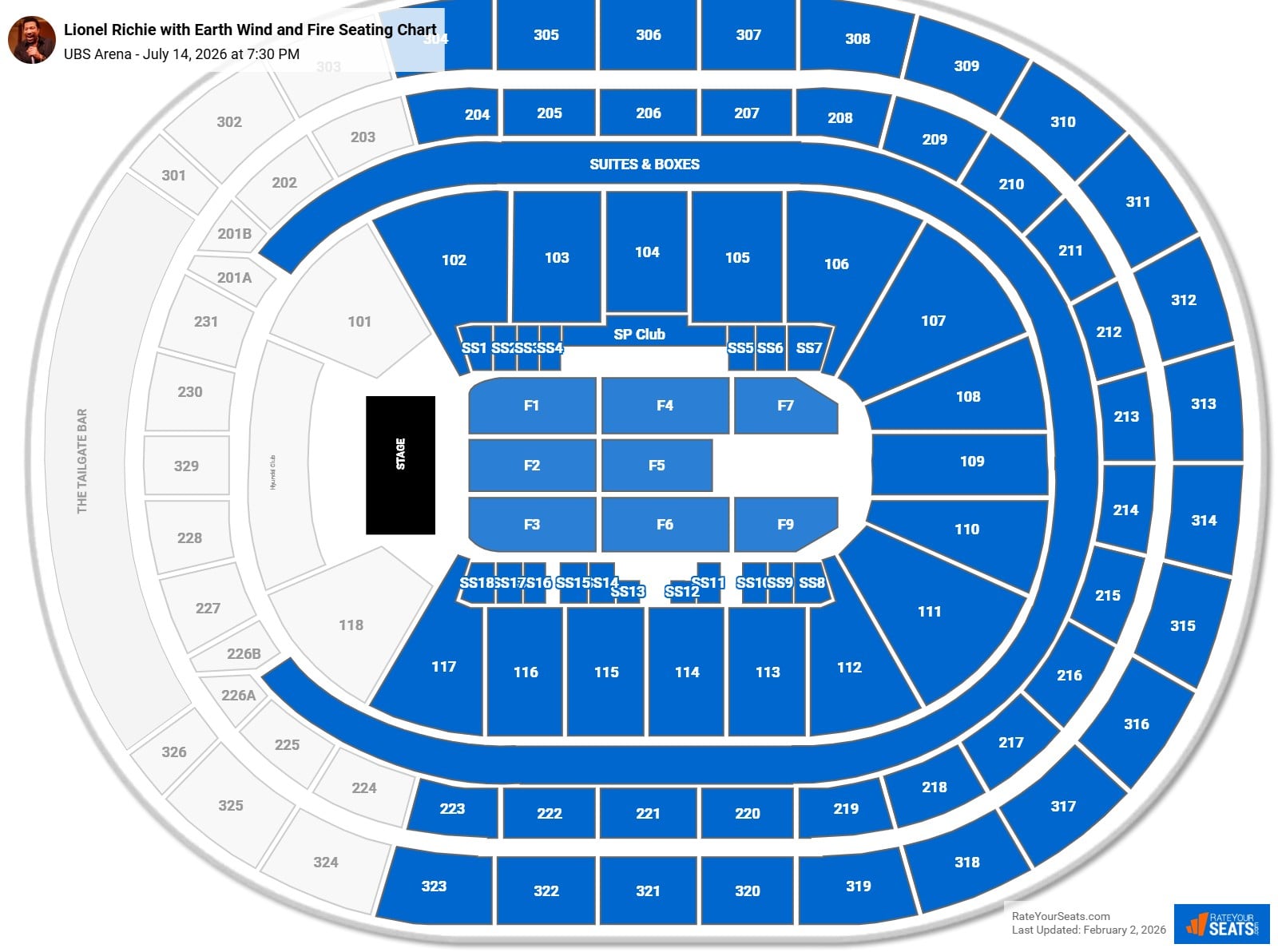 Lionel Richie with Earth Wind and Fire seating chart UBS Arena